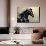 Horses 225 Canvas Art 60 x 40 cm / Black
