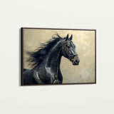 Horses 225 Canvas Art 60 x 40 cm / Black