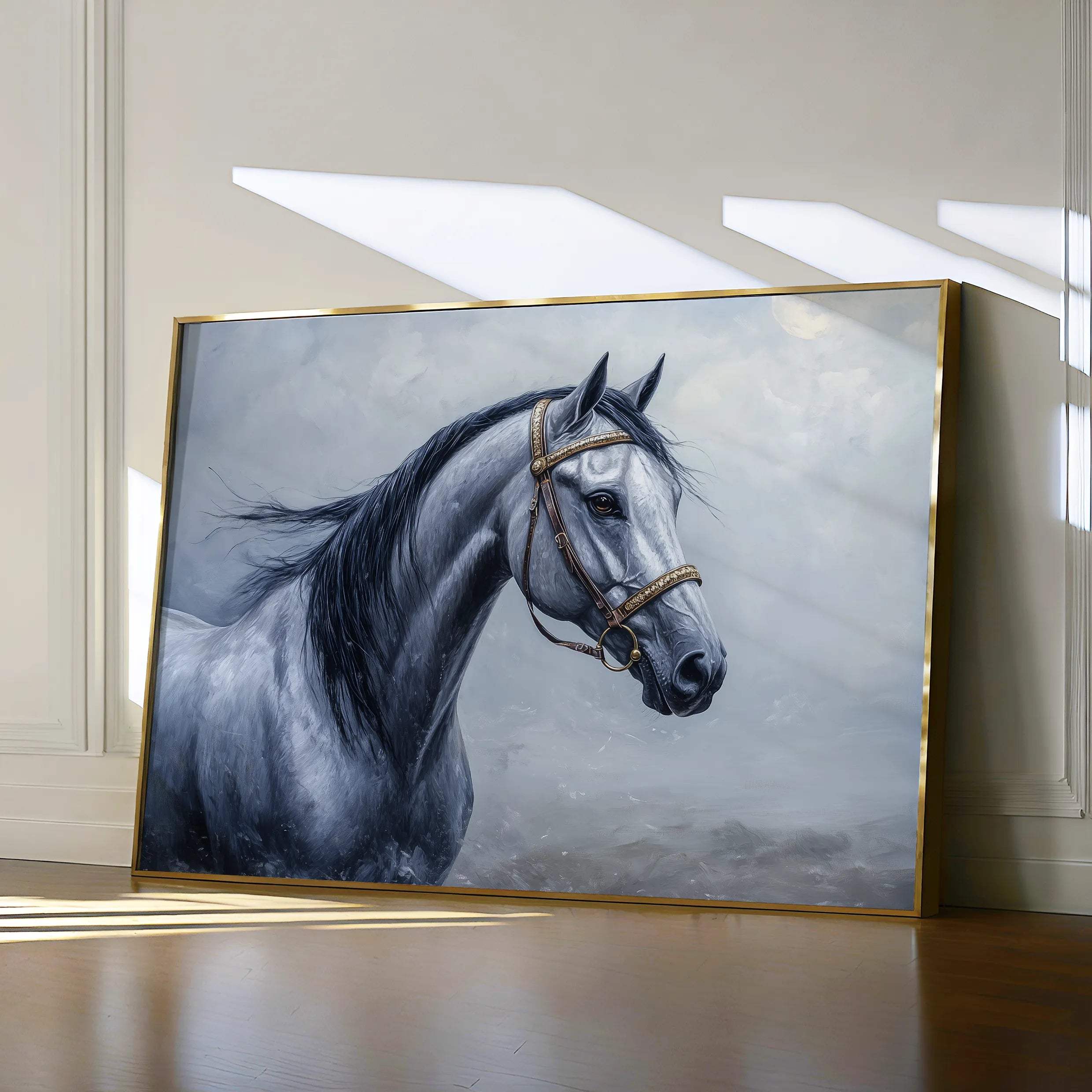 Horses 226 Canvas Art 60 x 40 cm / Black