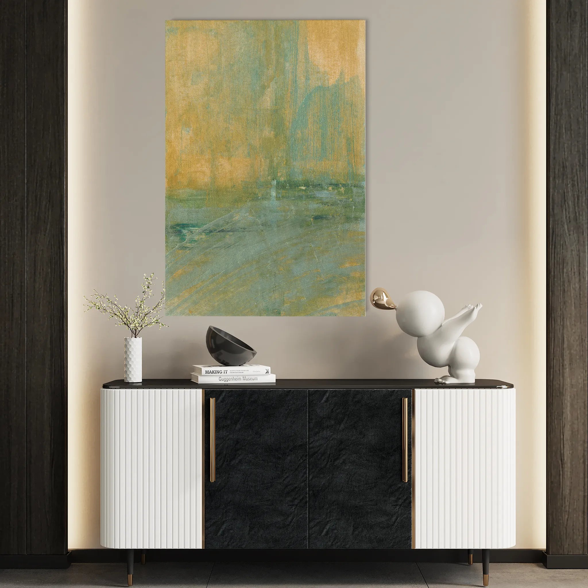 Abstract 227 Canvas Art 60 x 40 cm / Black
