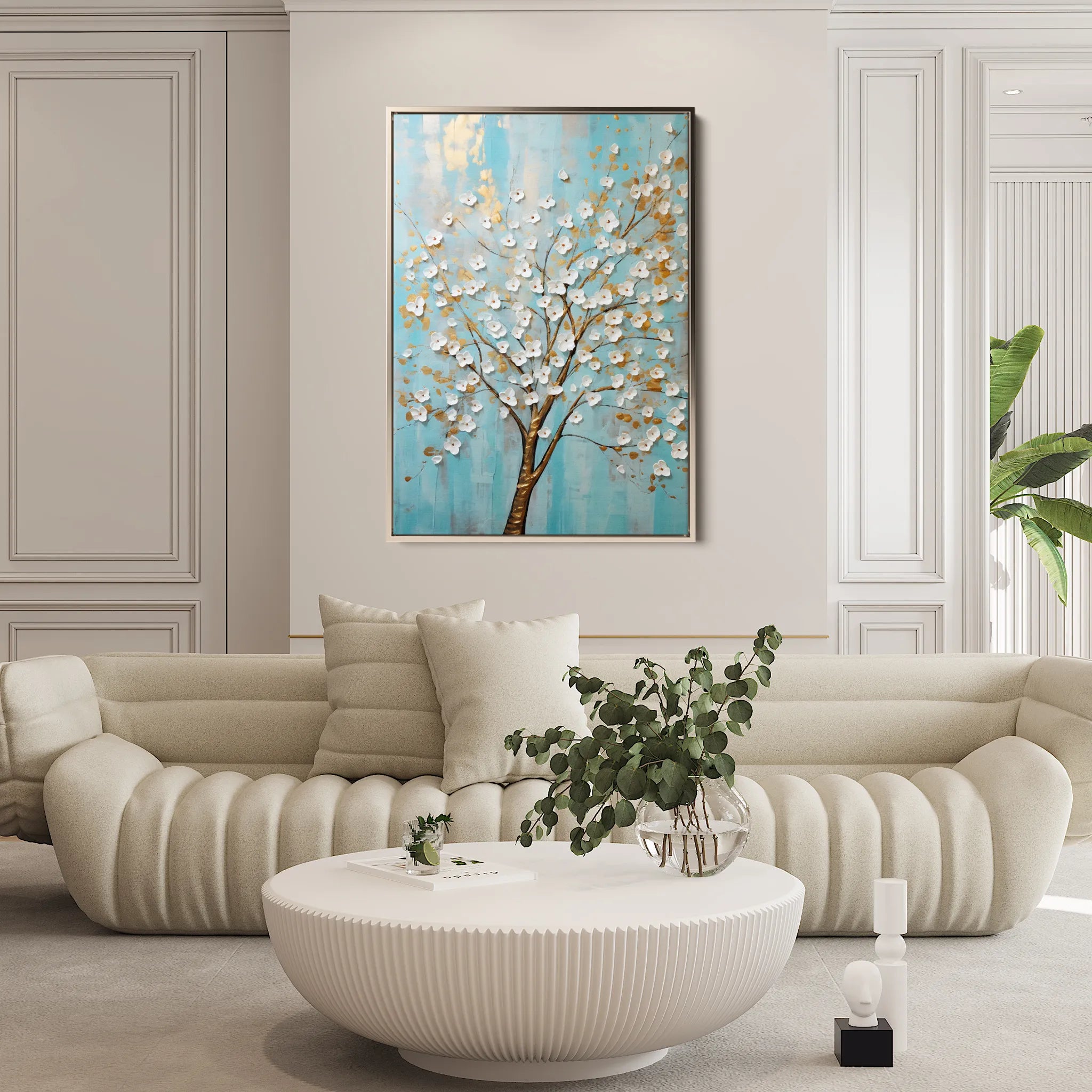 Floral 227 Canvas Art 60 x 40 cm / Black