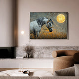 Horses 227 Canvas Art 60 x 40 cm / Black