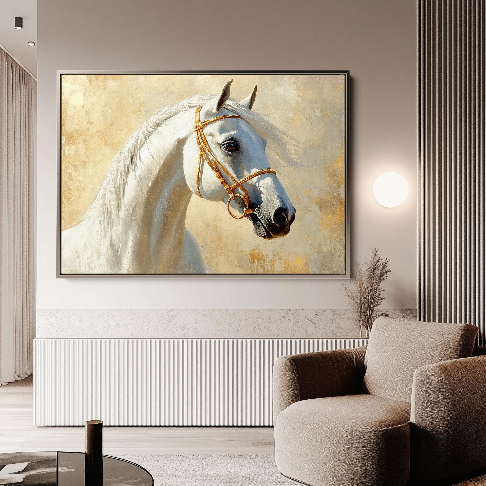 Horses 228 Canvas Art 60 x 40 cm / Black