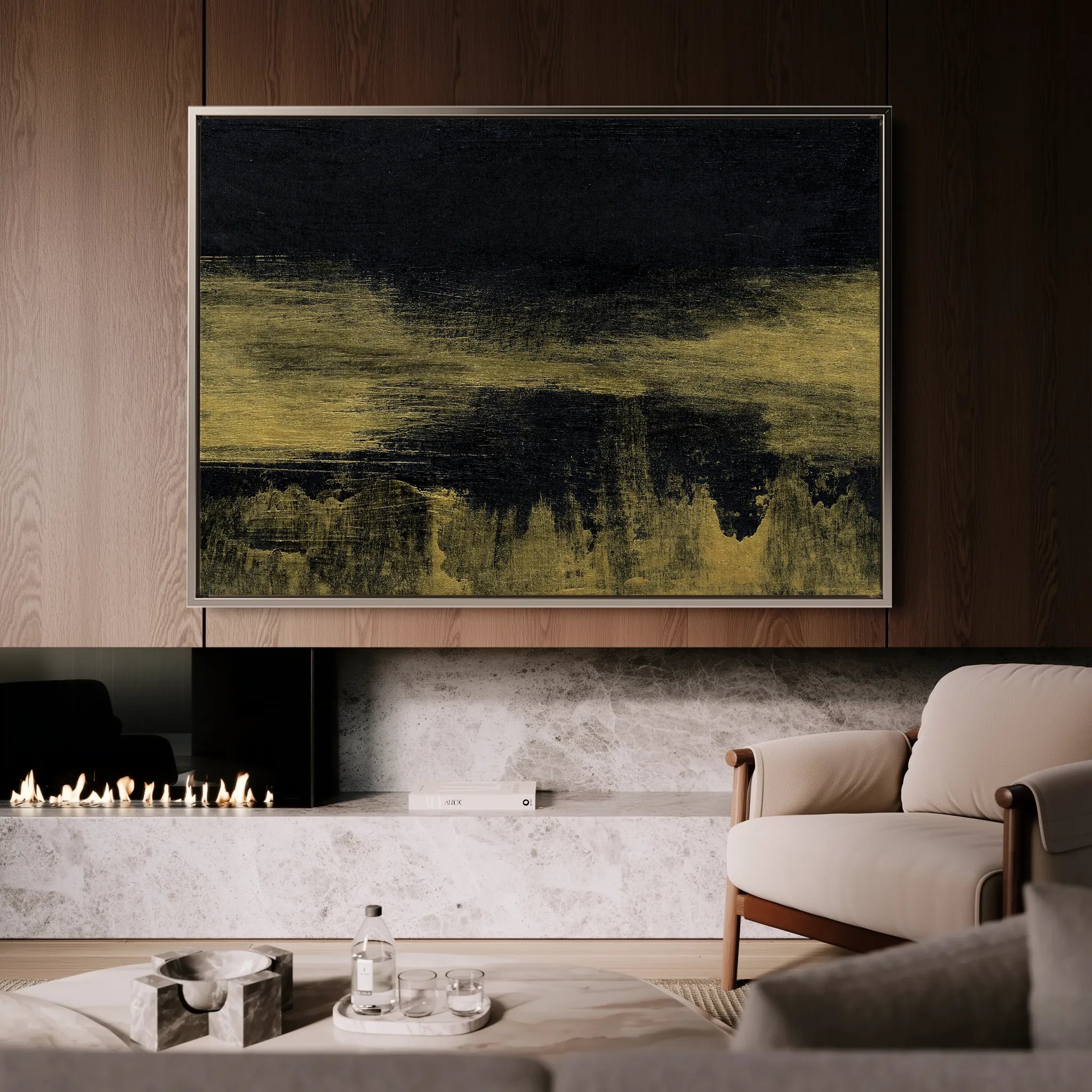 Abstract 229 Canvas Art 60 x 40 cm / Black