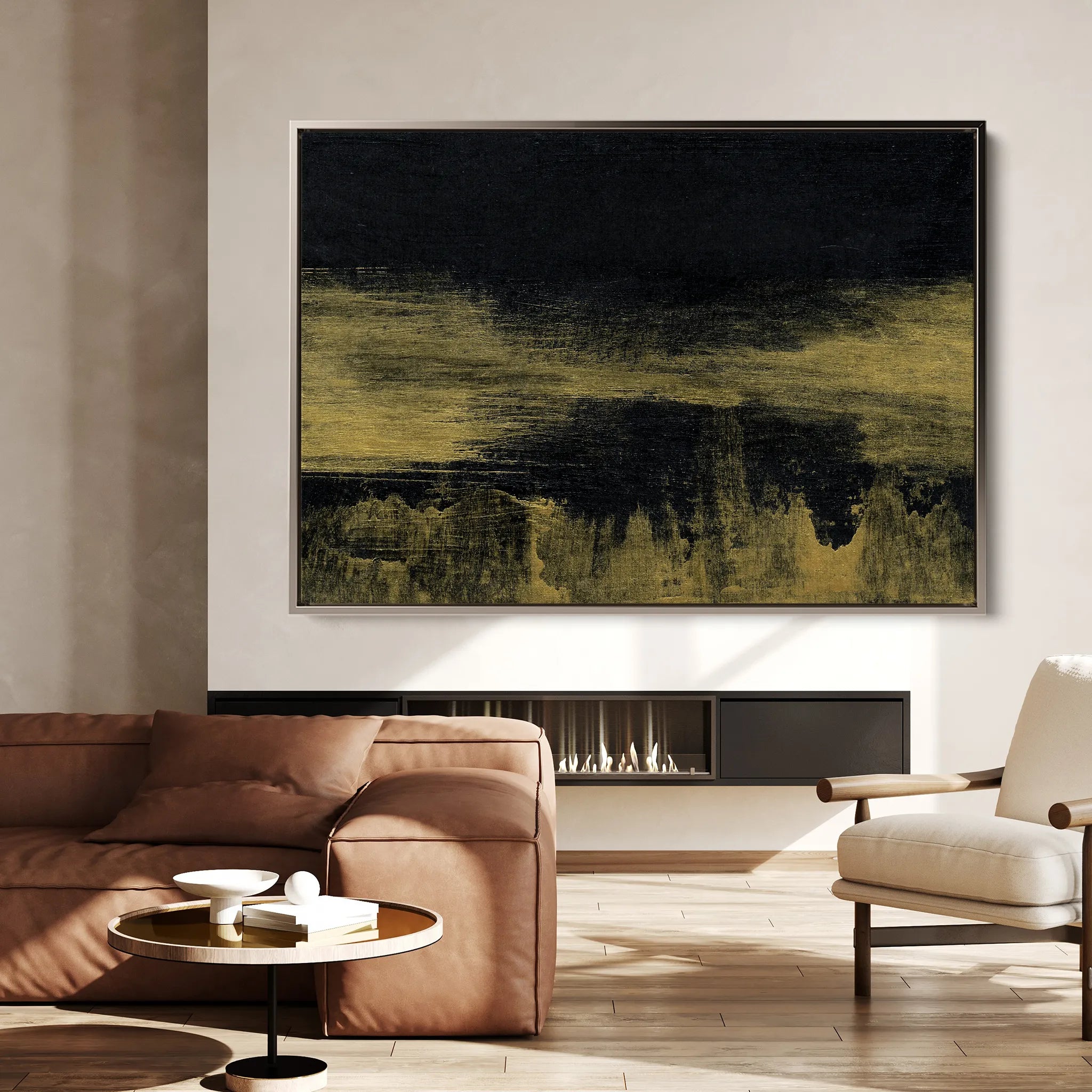 Abstract 229 Canvas Art 60 x 40 cm / Black