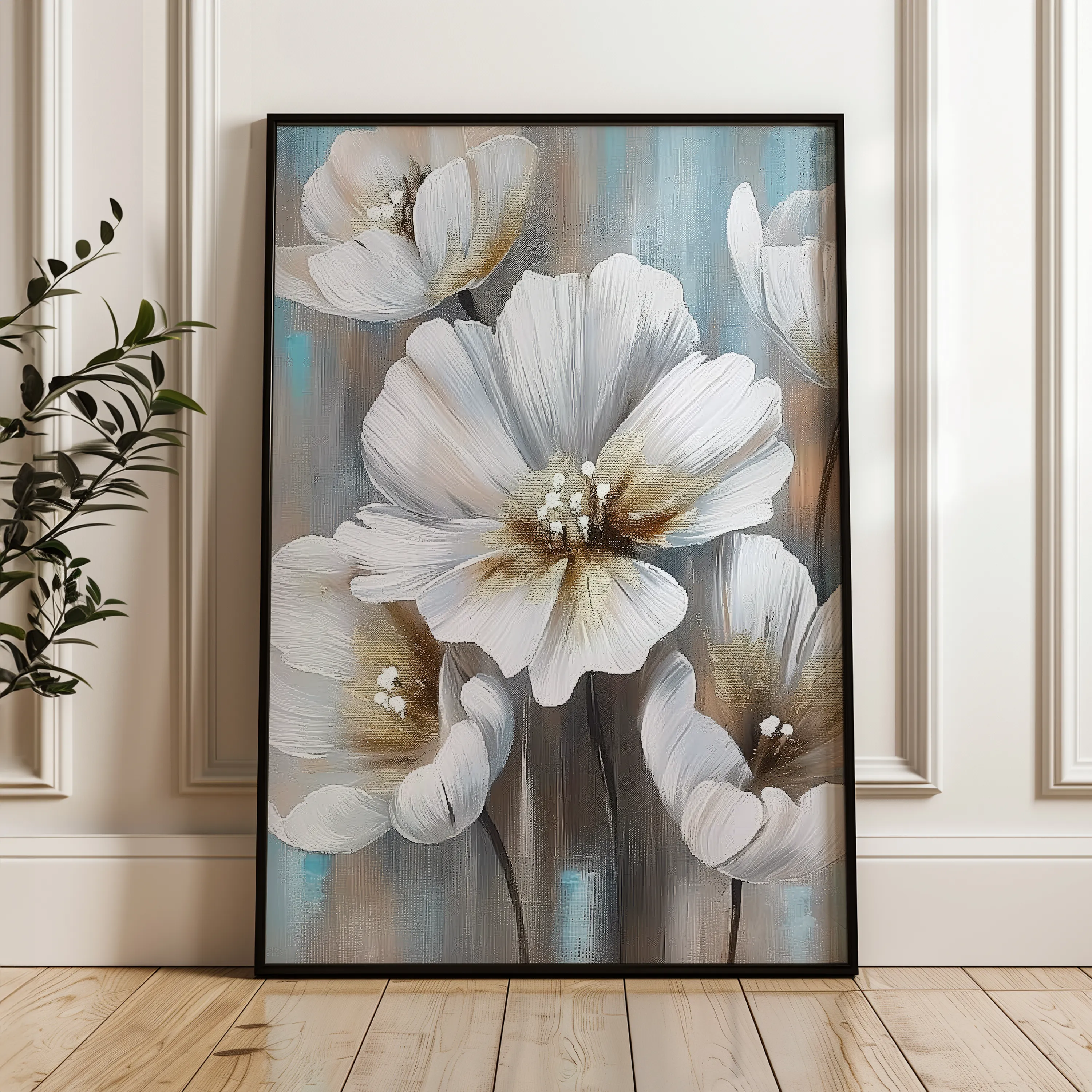 Floral 229 Canvas Art 60 x 40 cm / Black