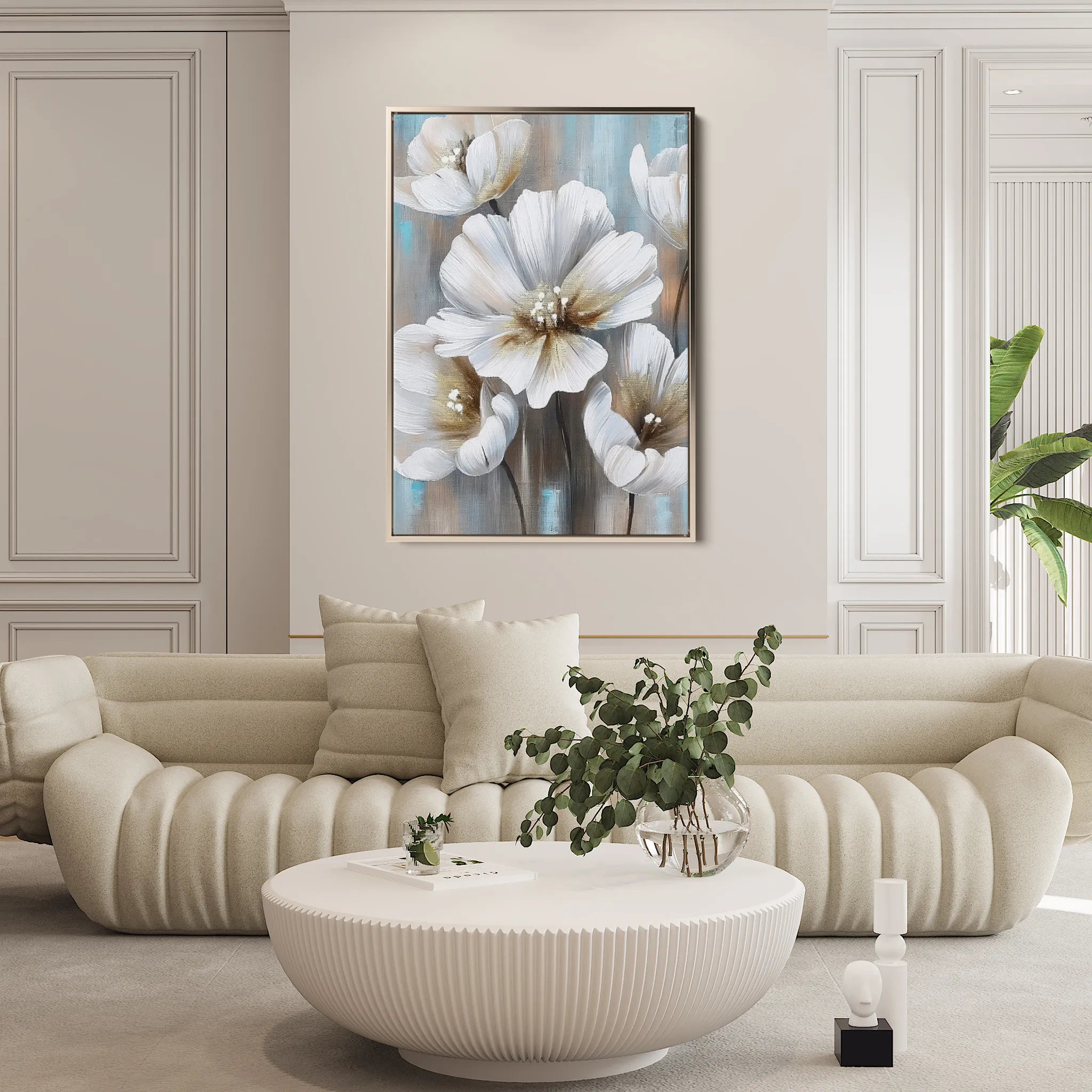 Floral 229 Canvas Art 60 x 40 cm / Black