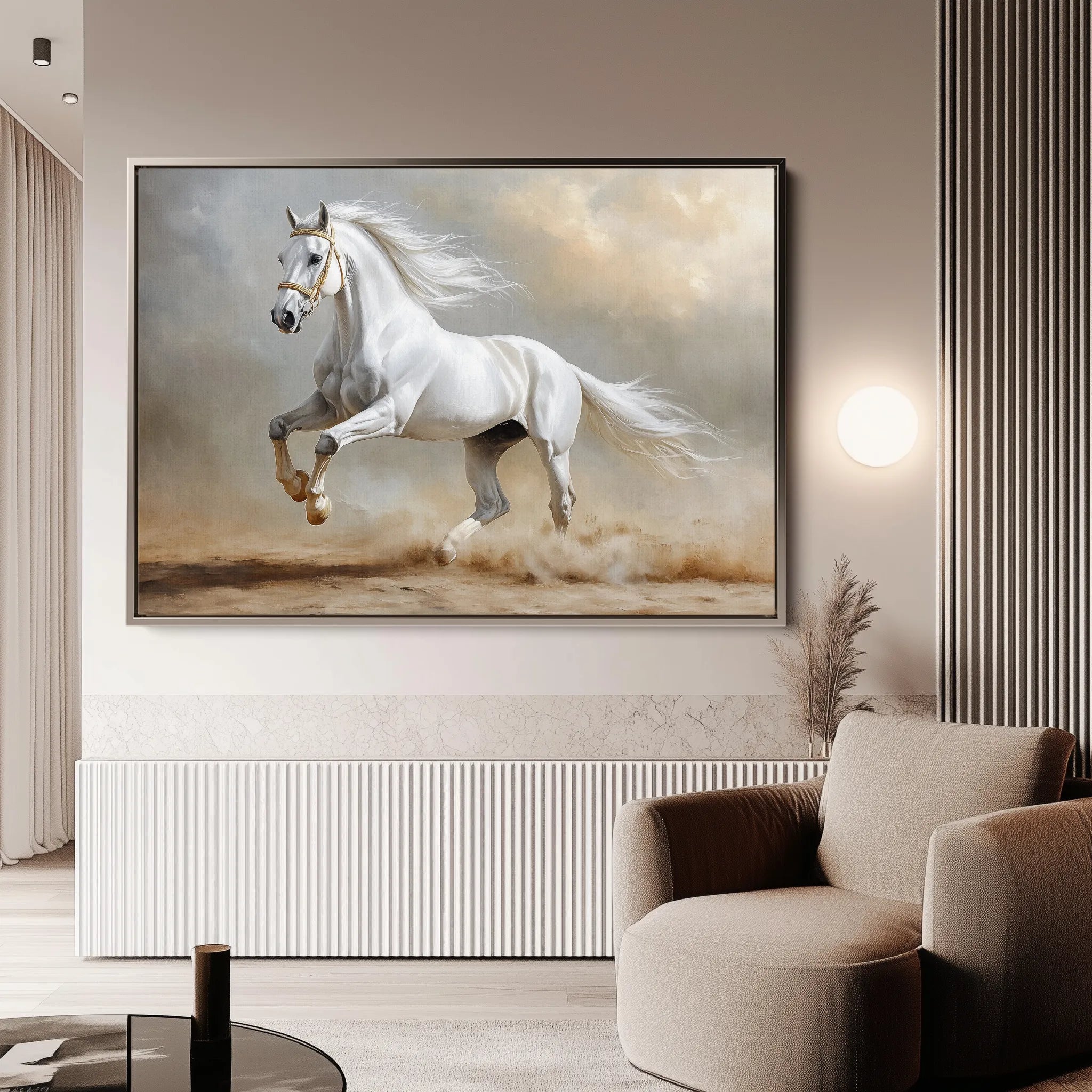 Horses 229 Canvas Art 60 x 40 cm / Black