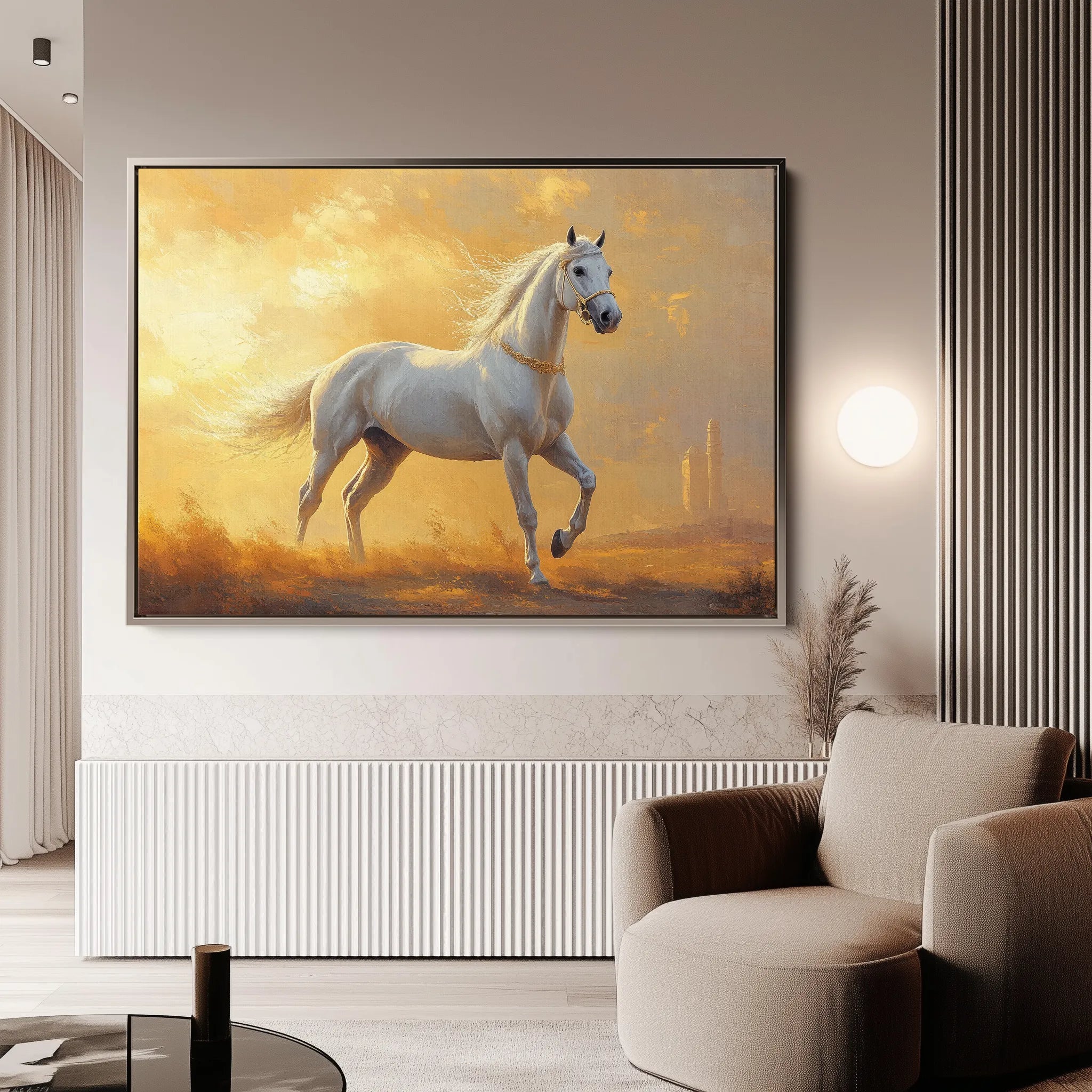 Horses 230 Canvas Art 60 x 40 cm / Black