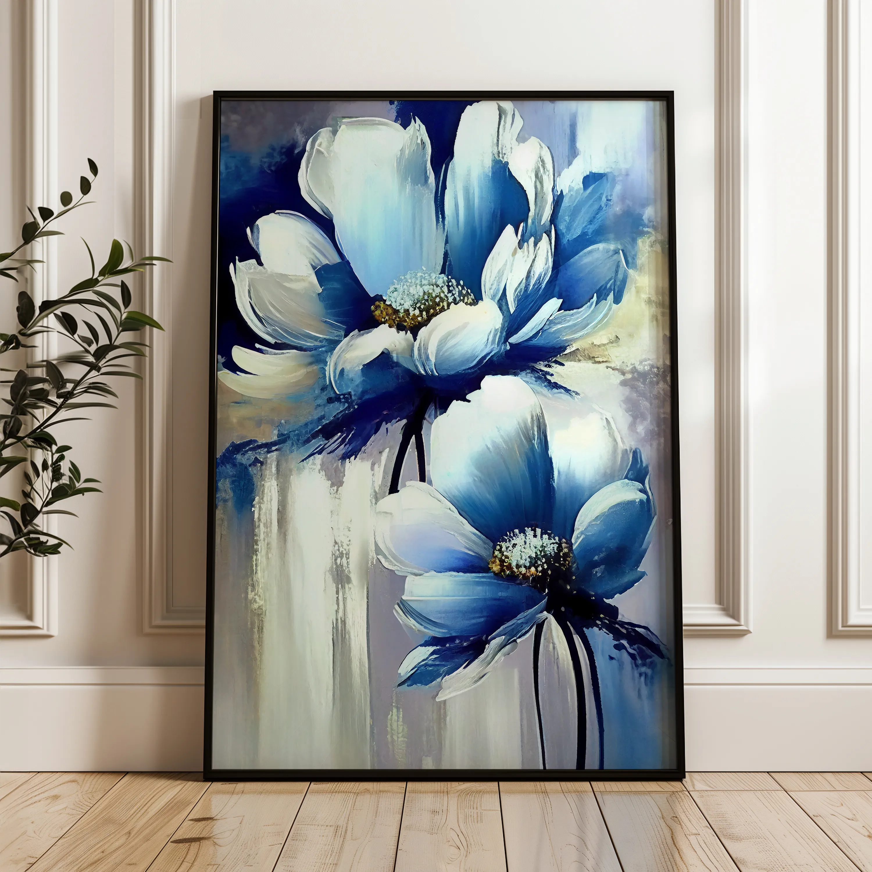 Floral 231 Canvas Art 60 x 40 cm / Black