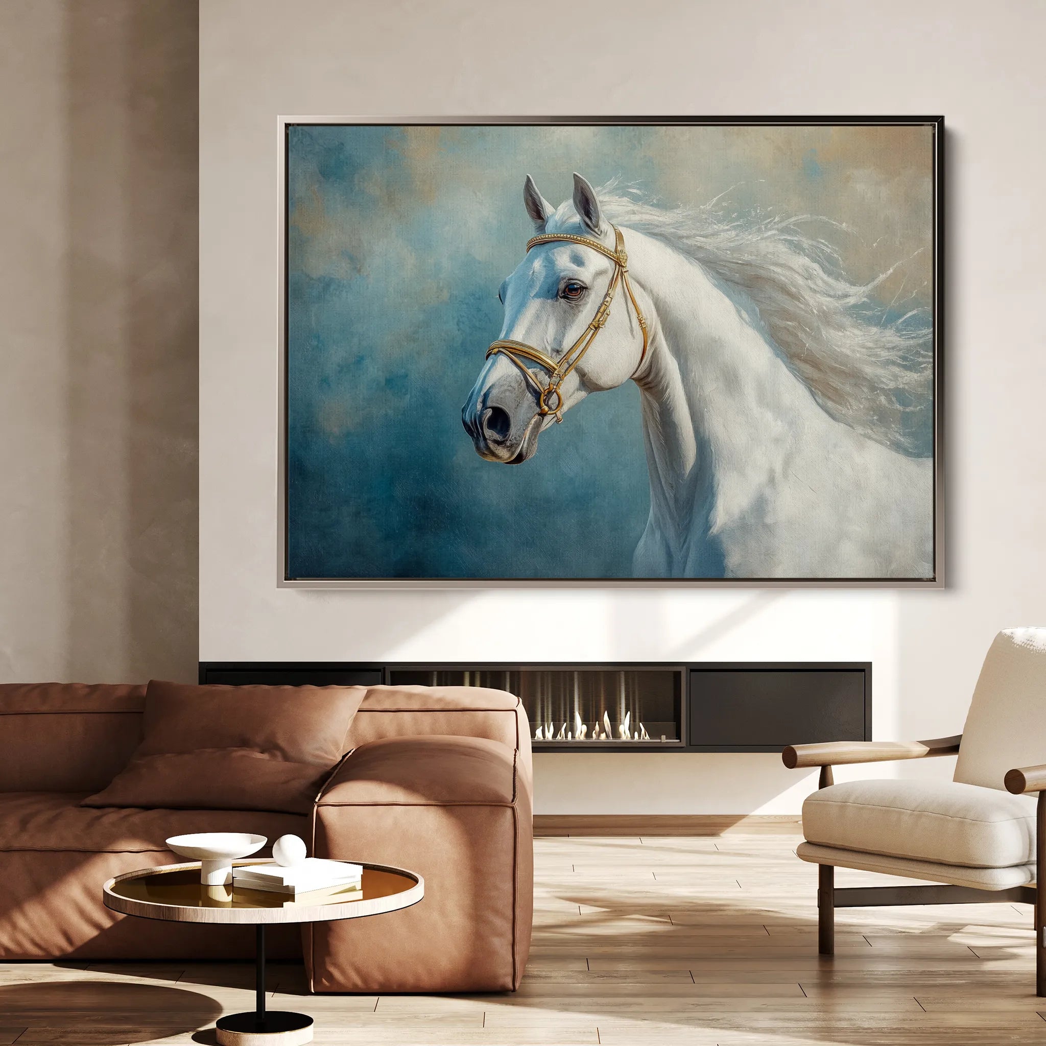 Horses 231 Canvas Art 60 x 40 cm / Black