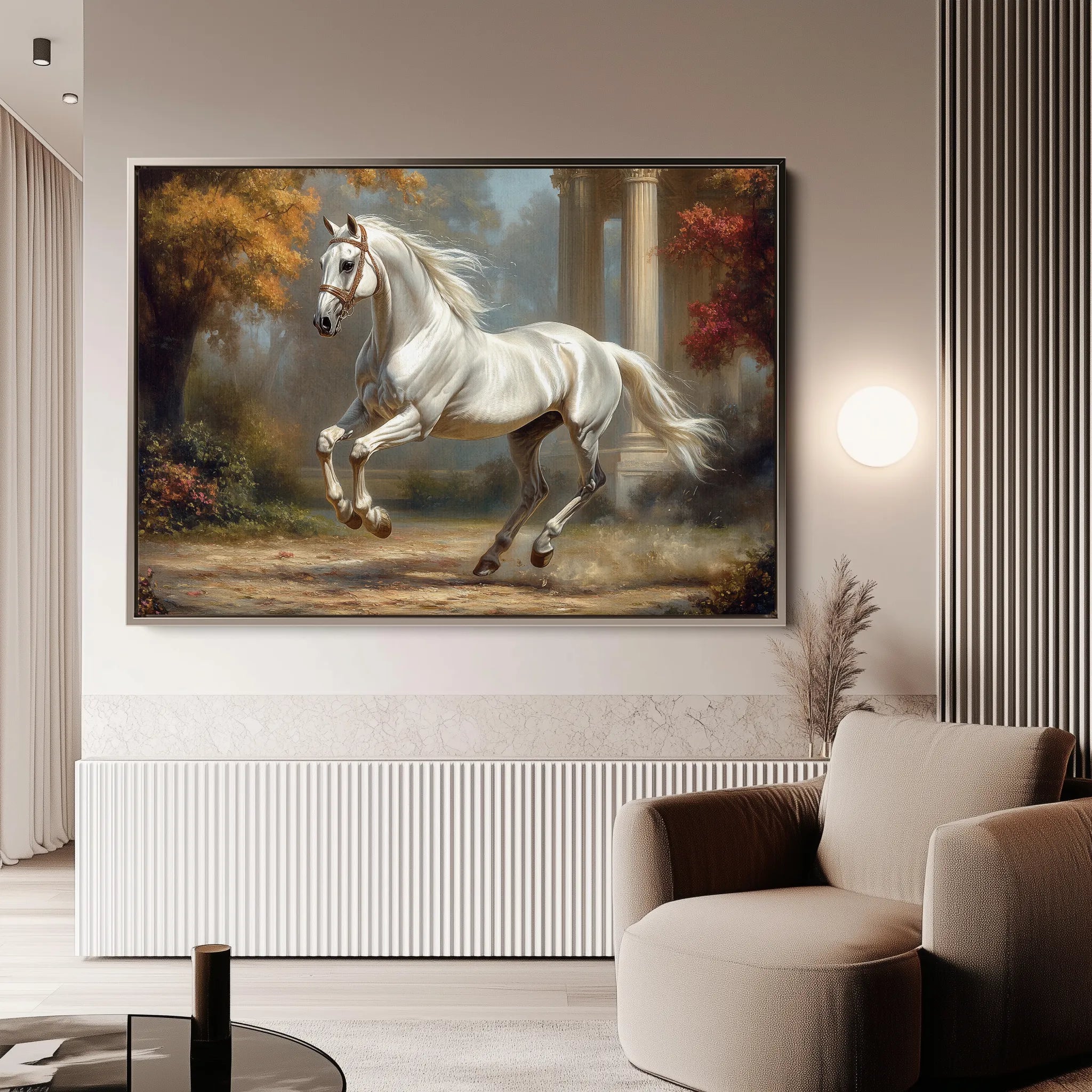 Horses 232 Canvas Art 60 x 40 cm / Black