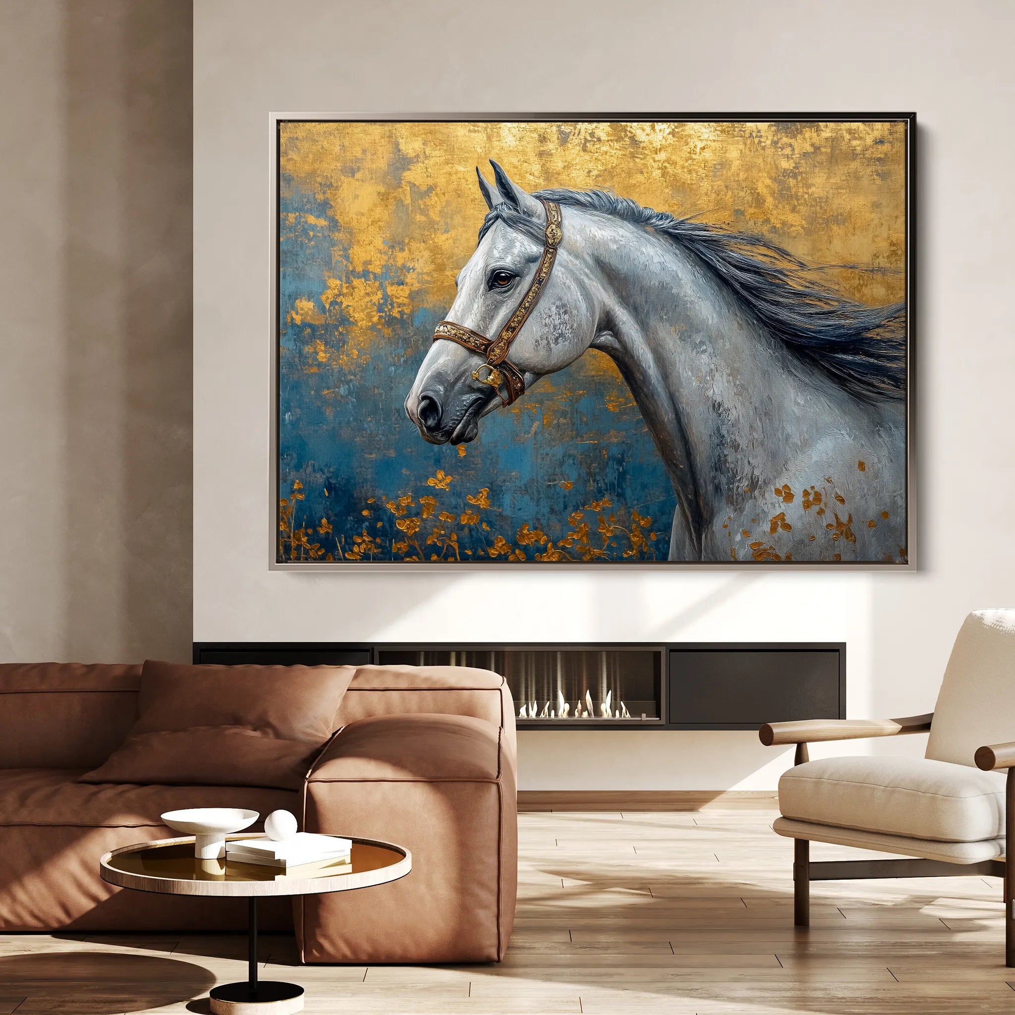 Horses 233 Canvas Art 60 x 40 cm / Black