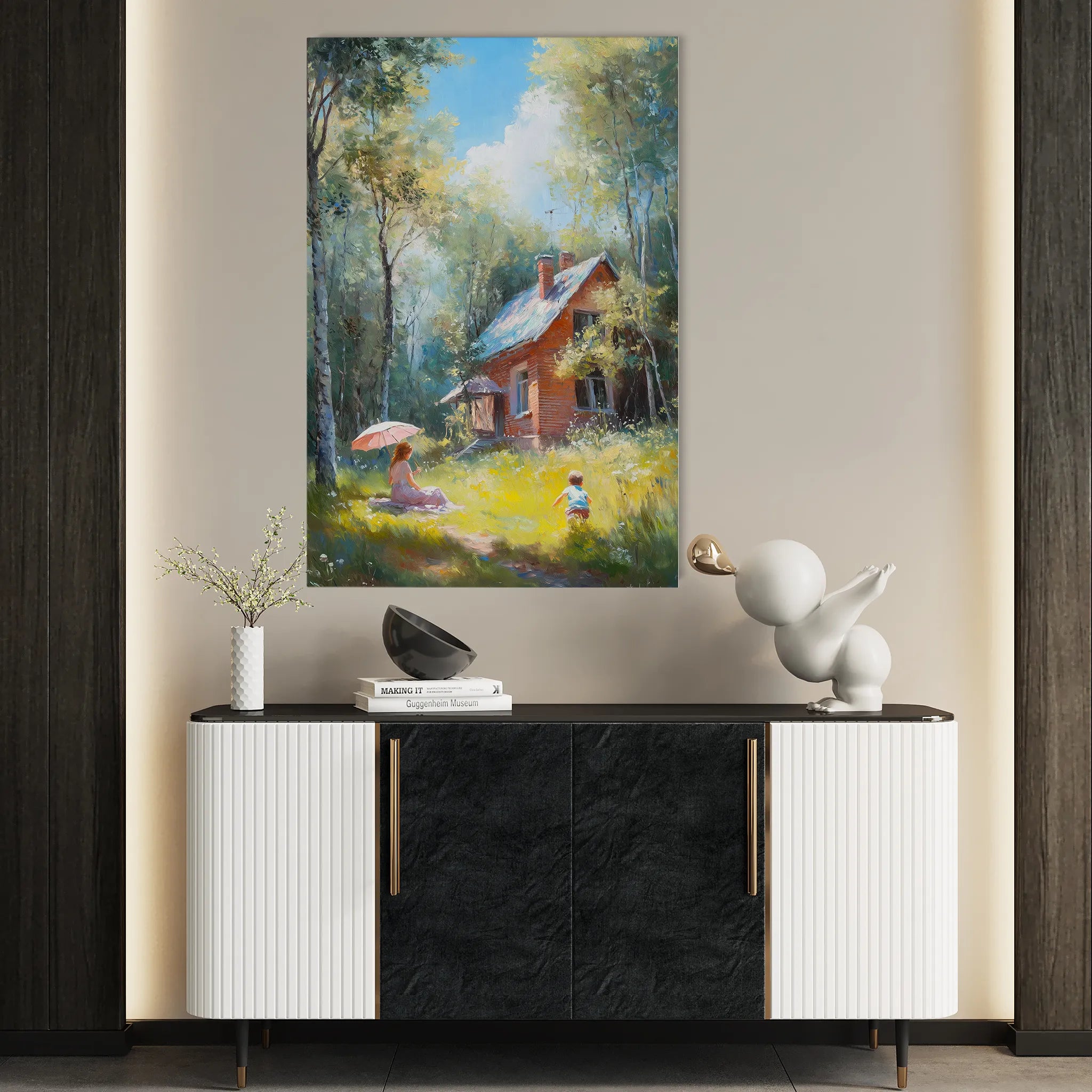 Landscape 233 Canvas Art 60 x 40 cm / Black