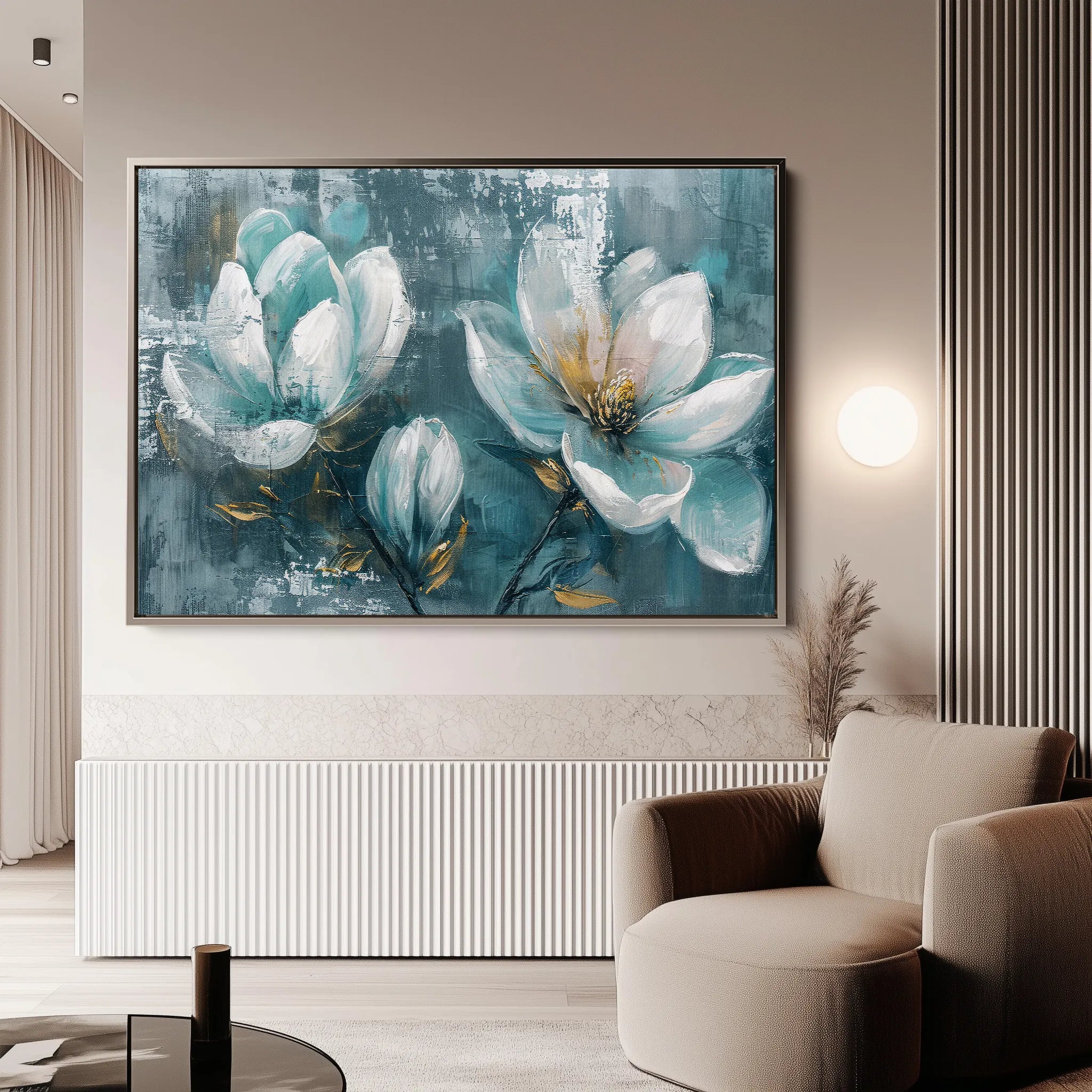 Floral 234 Canvas Art 60 x 40 cm / Black