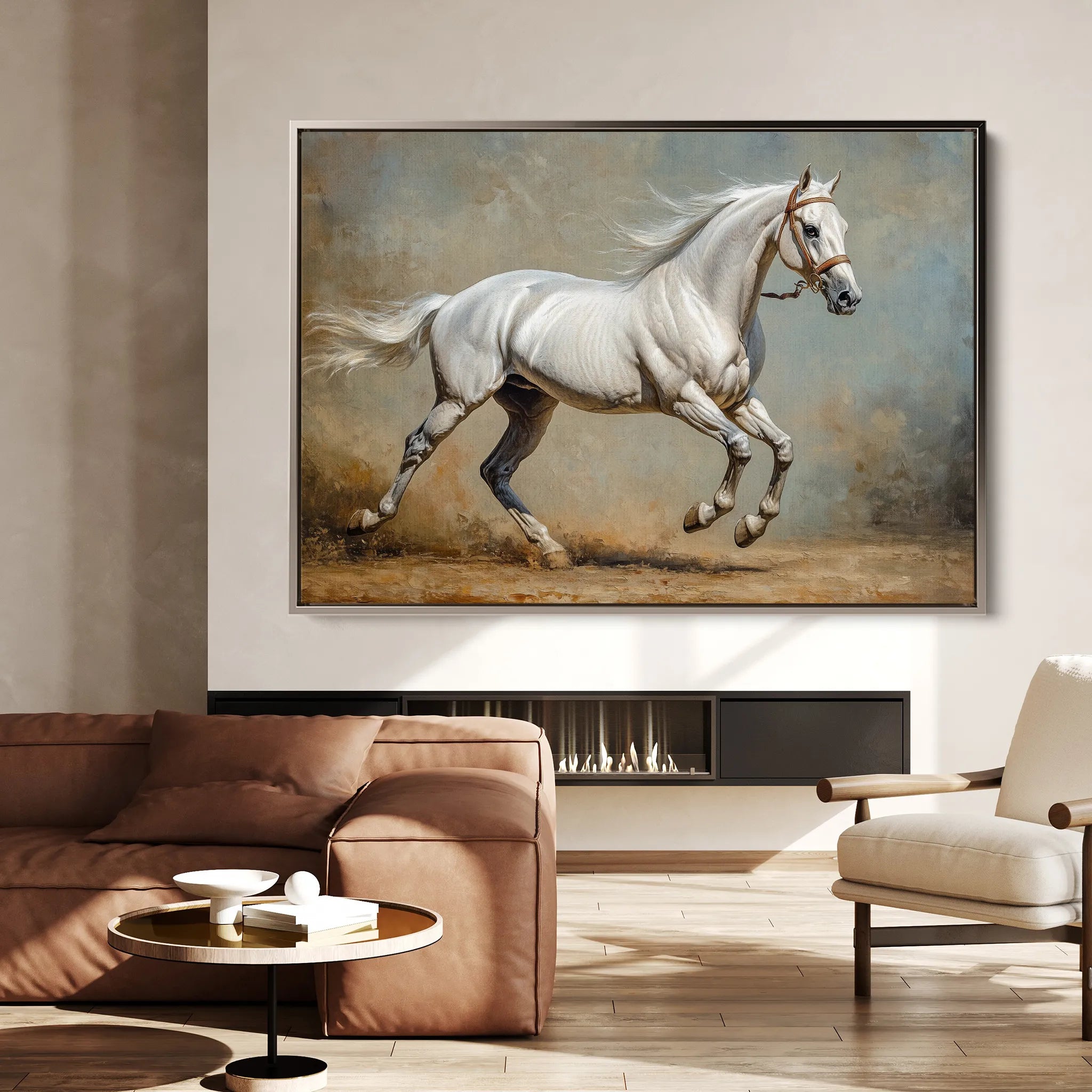 Horses 234 Canvas Art 60 x 40 cm / Black