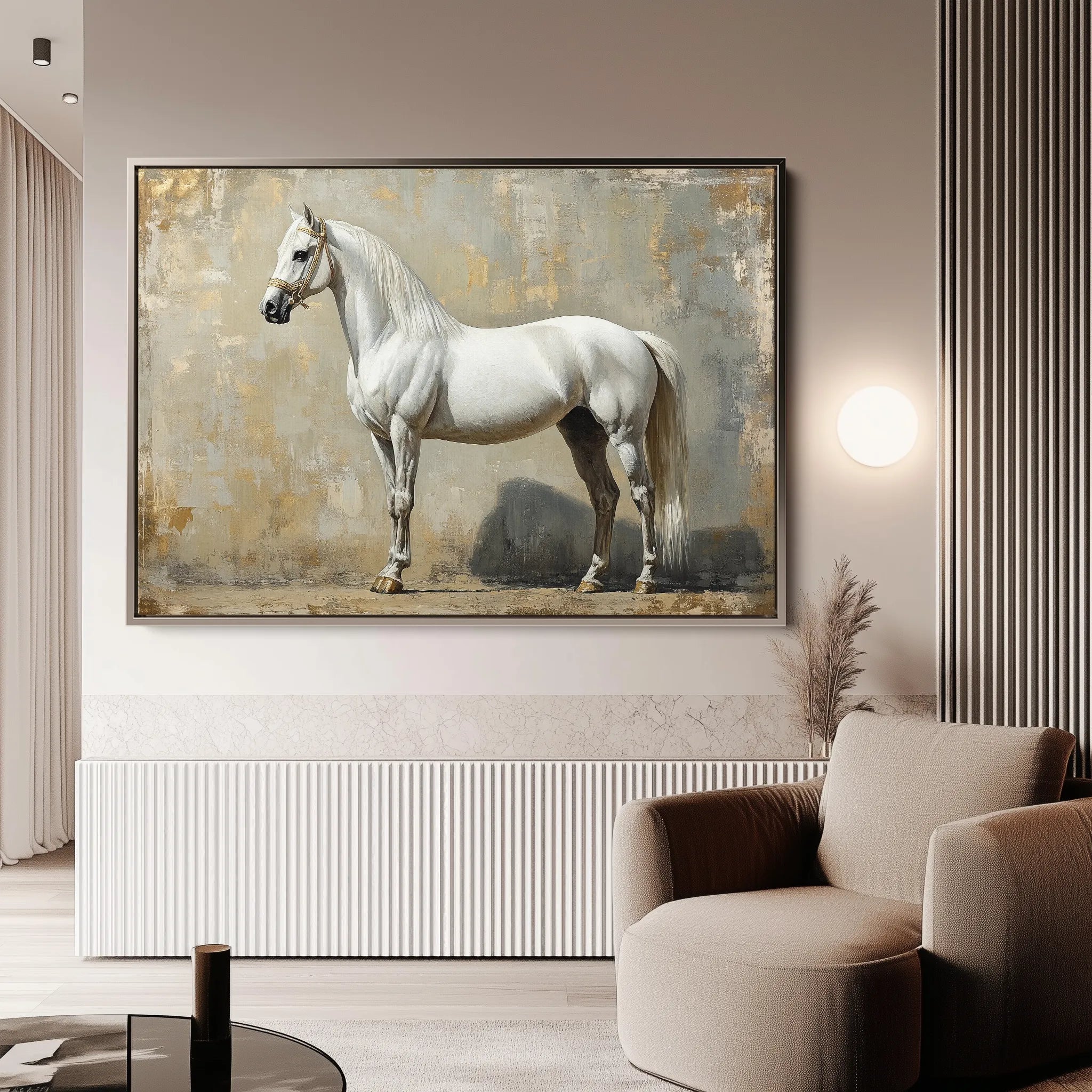 Horses 235 Canvas Art 60 x 40 cm / Black