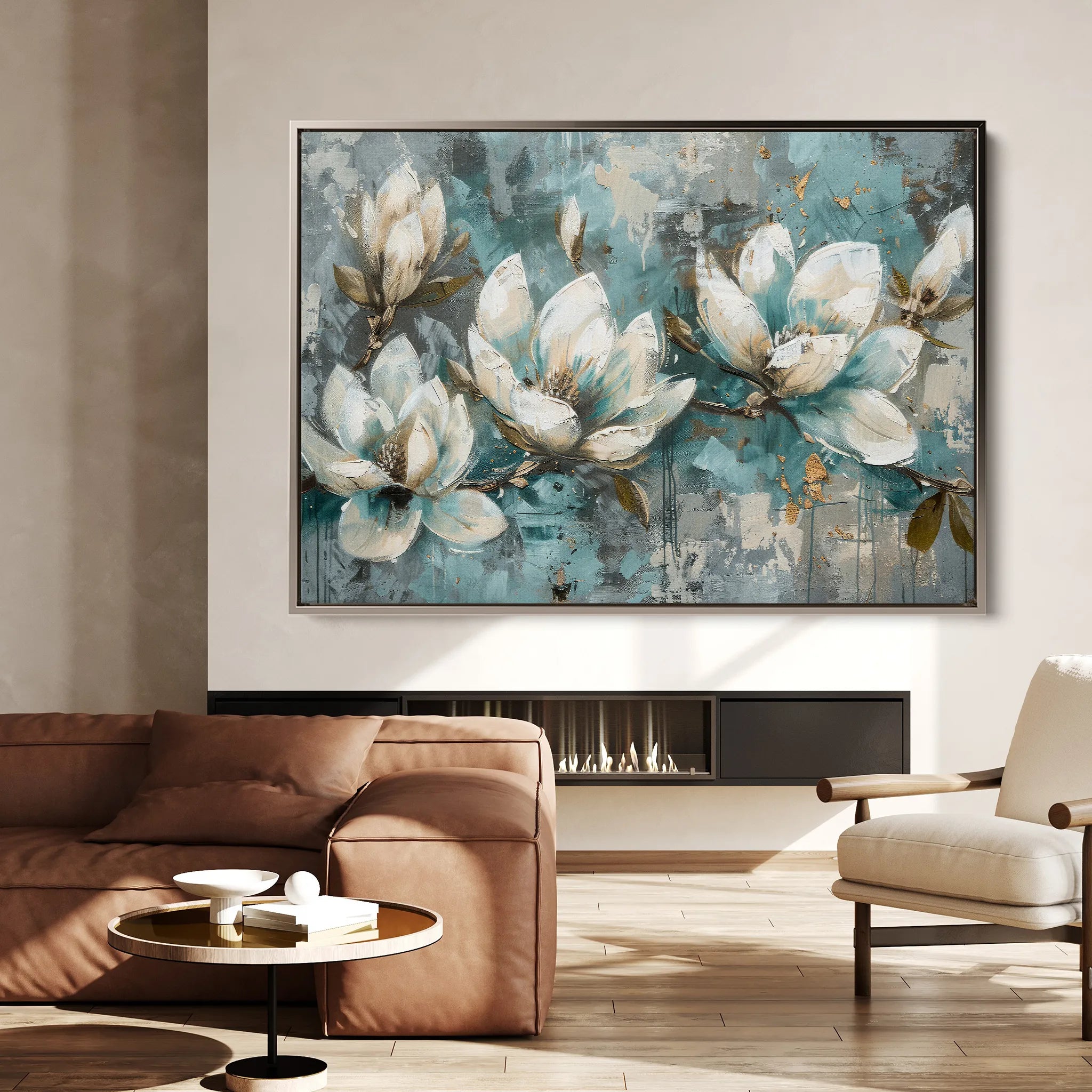 Floral 236 Canvas Art 60 x 40 cm / Black