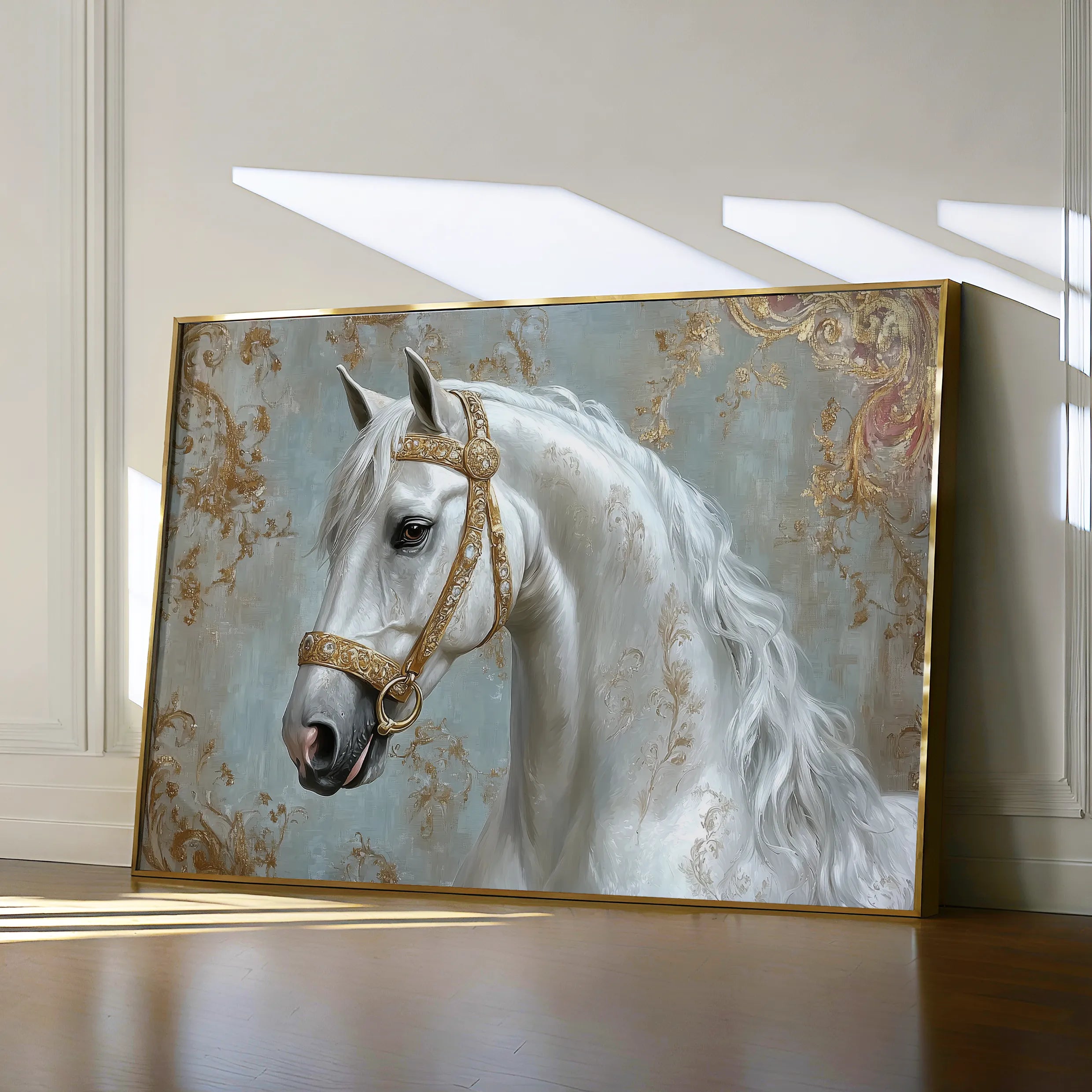Horses 236 Canvas Art 60 x 40 cm / Black