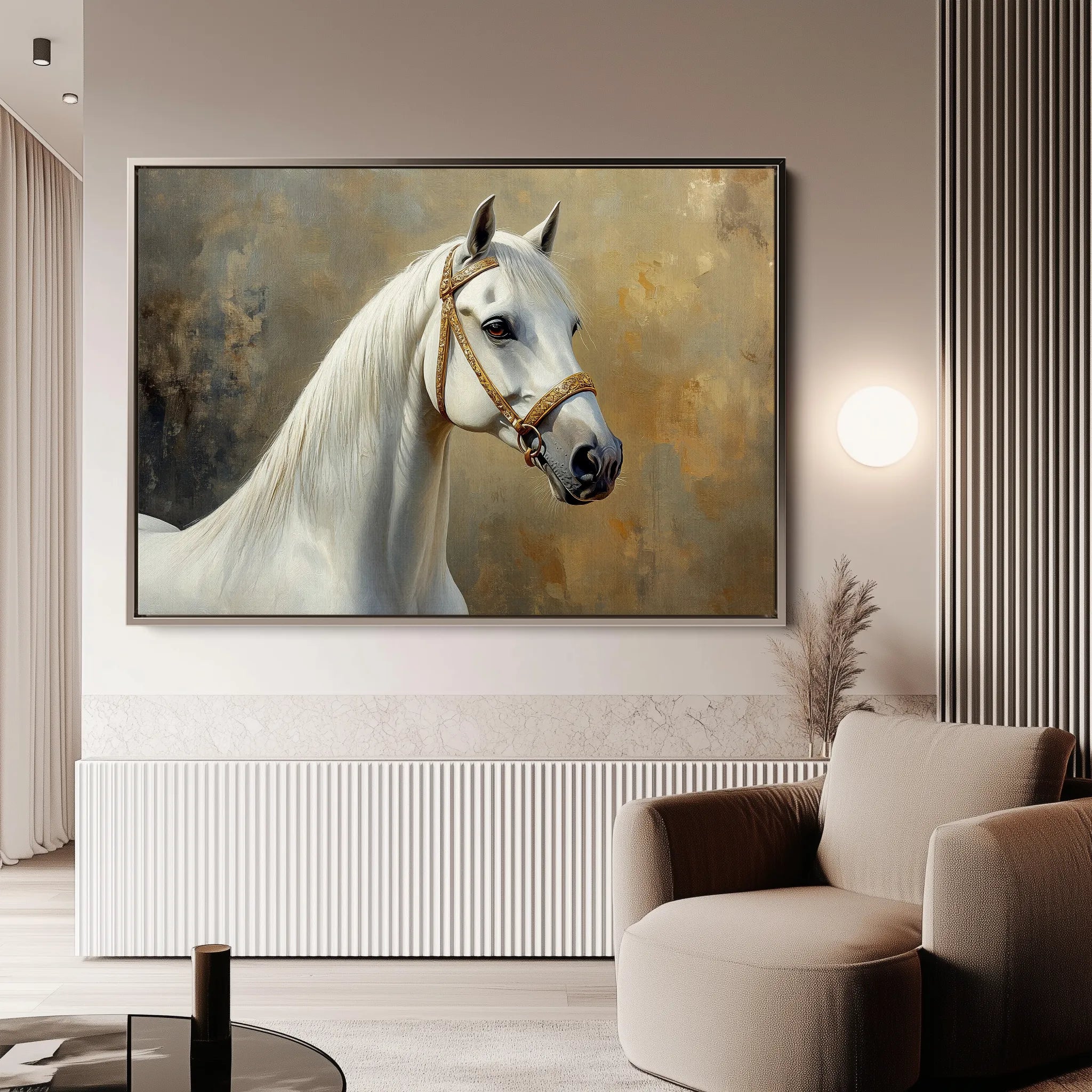 Horses 237 Canvas Art 60 x 40 cm / Black