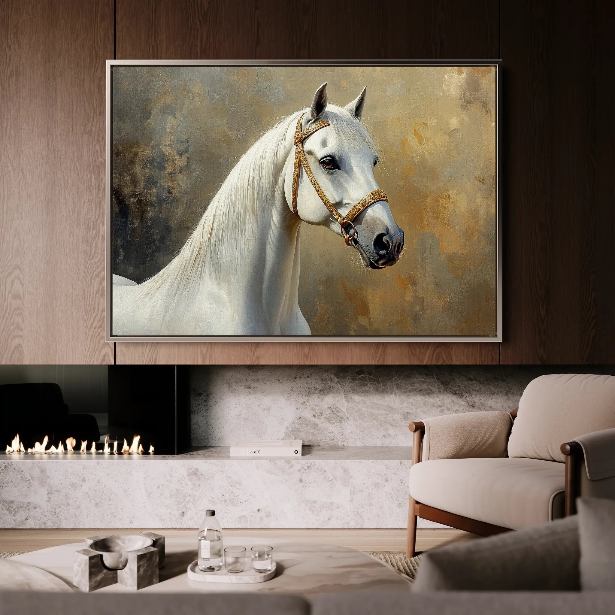 Horses 237 Canvas Art 60 x 40 cm / Black