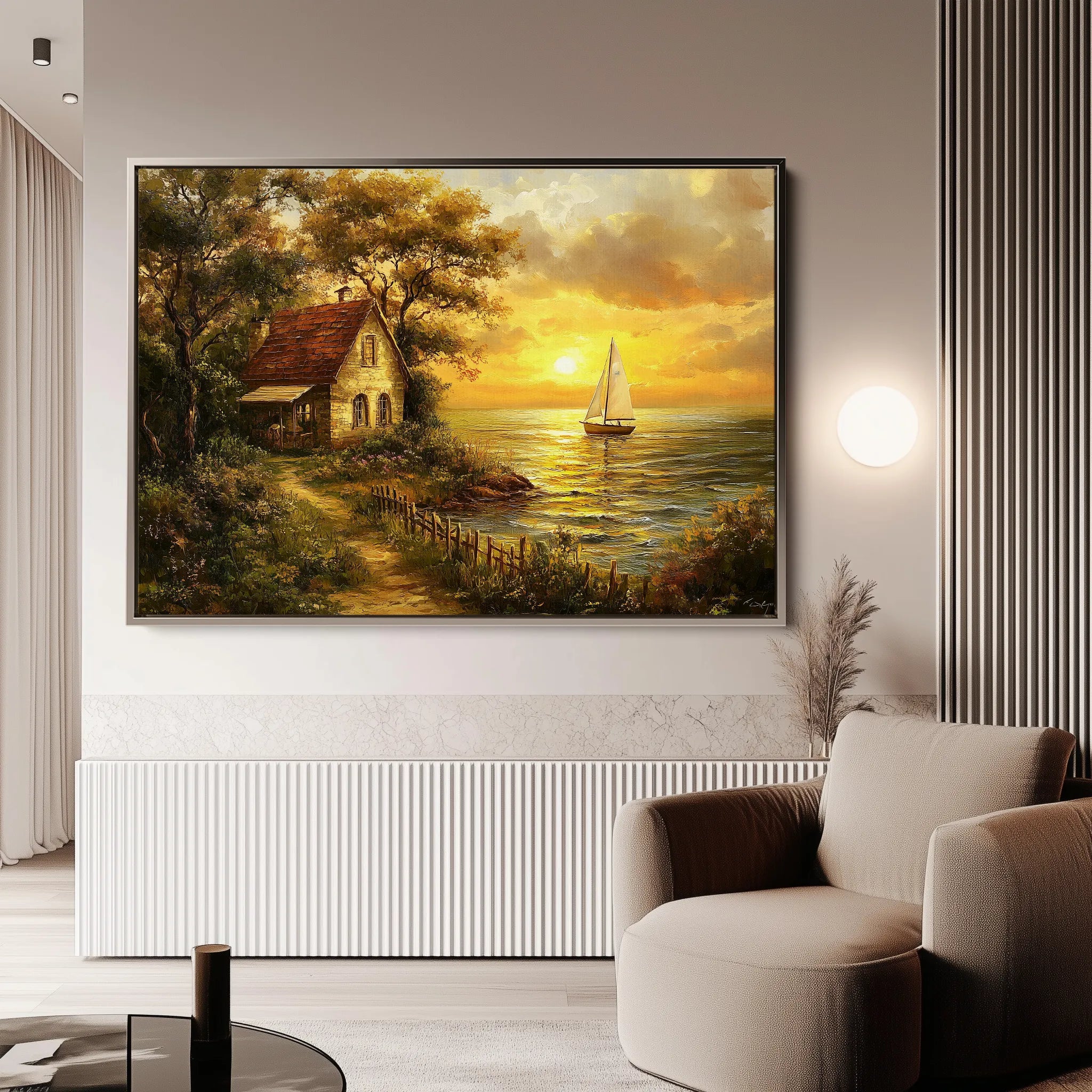 Landscape 240 Canvas Art 60 x 40 cm / Black
