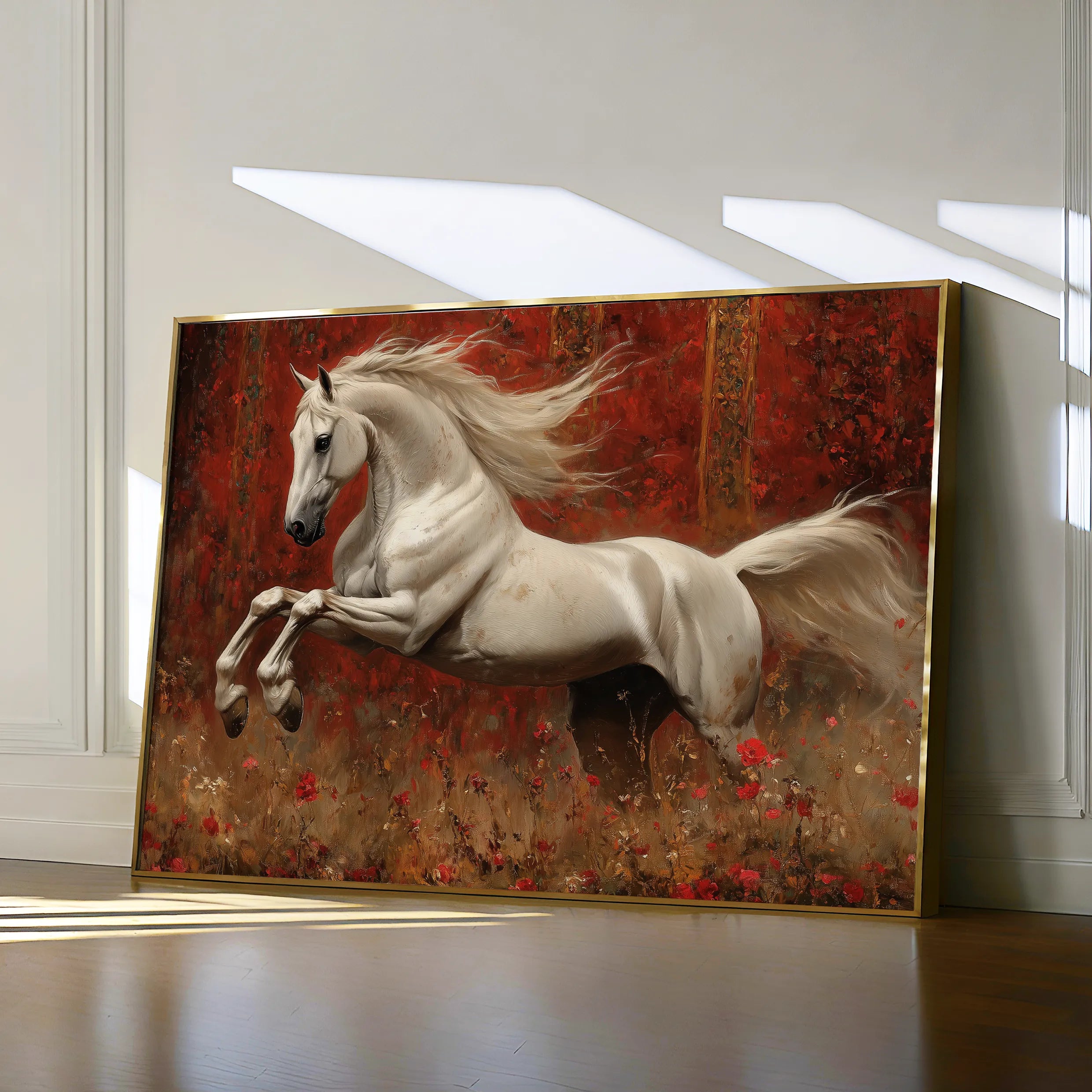 Horses 244 Canvas Art 60 x 40 cm / Black