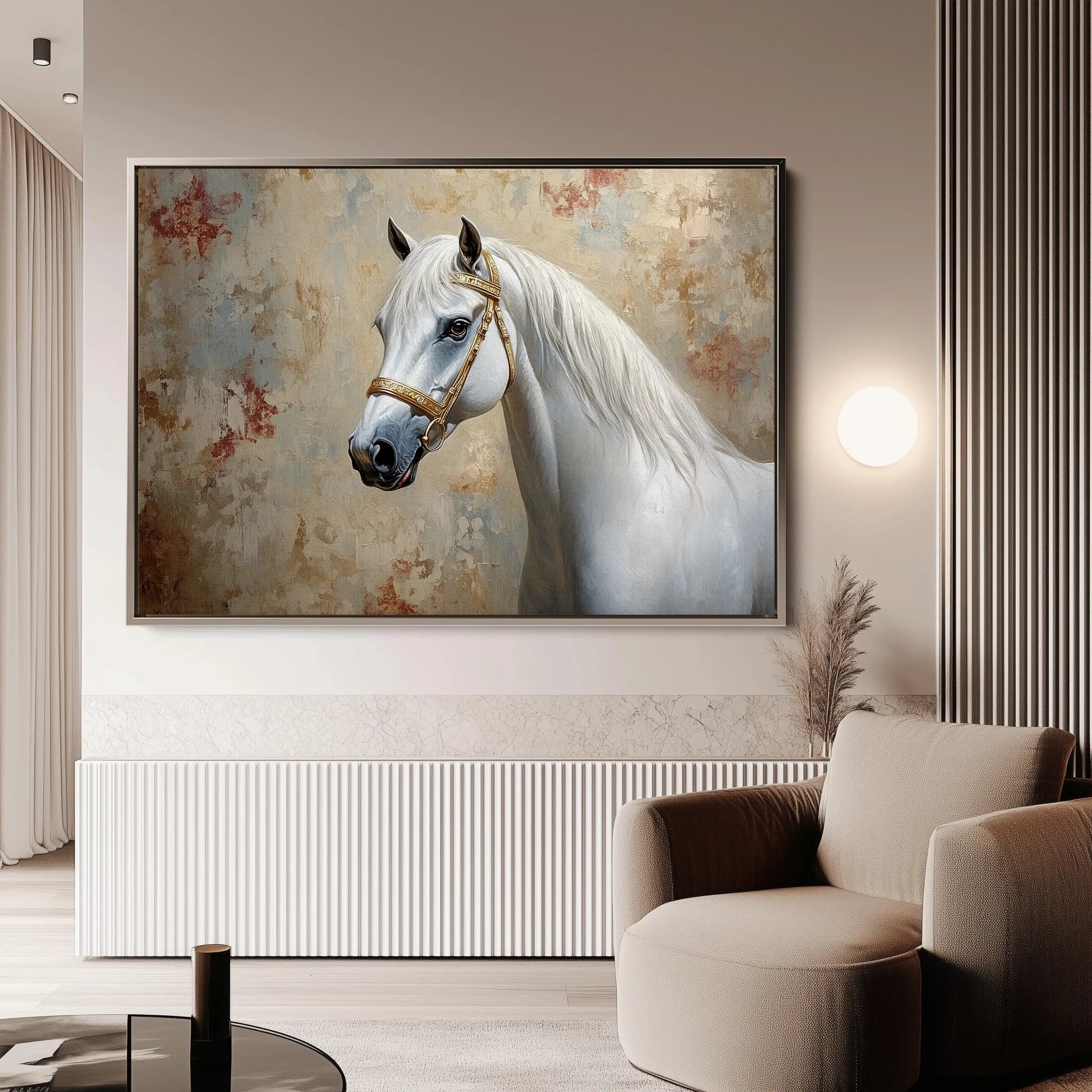 Horses 245 Canvas Art 60 x 40 cm / Black