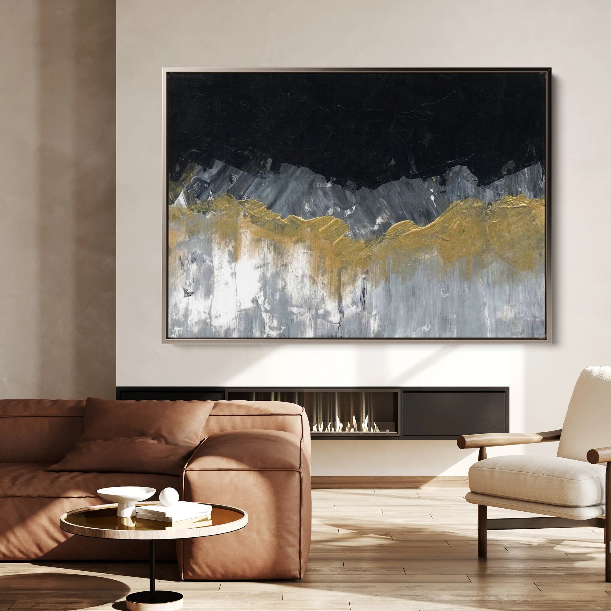 Abstract 246 Canvas Art 60 x 40 cm / Black