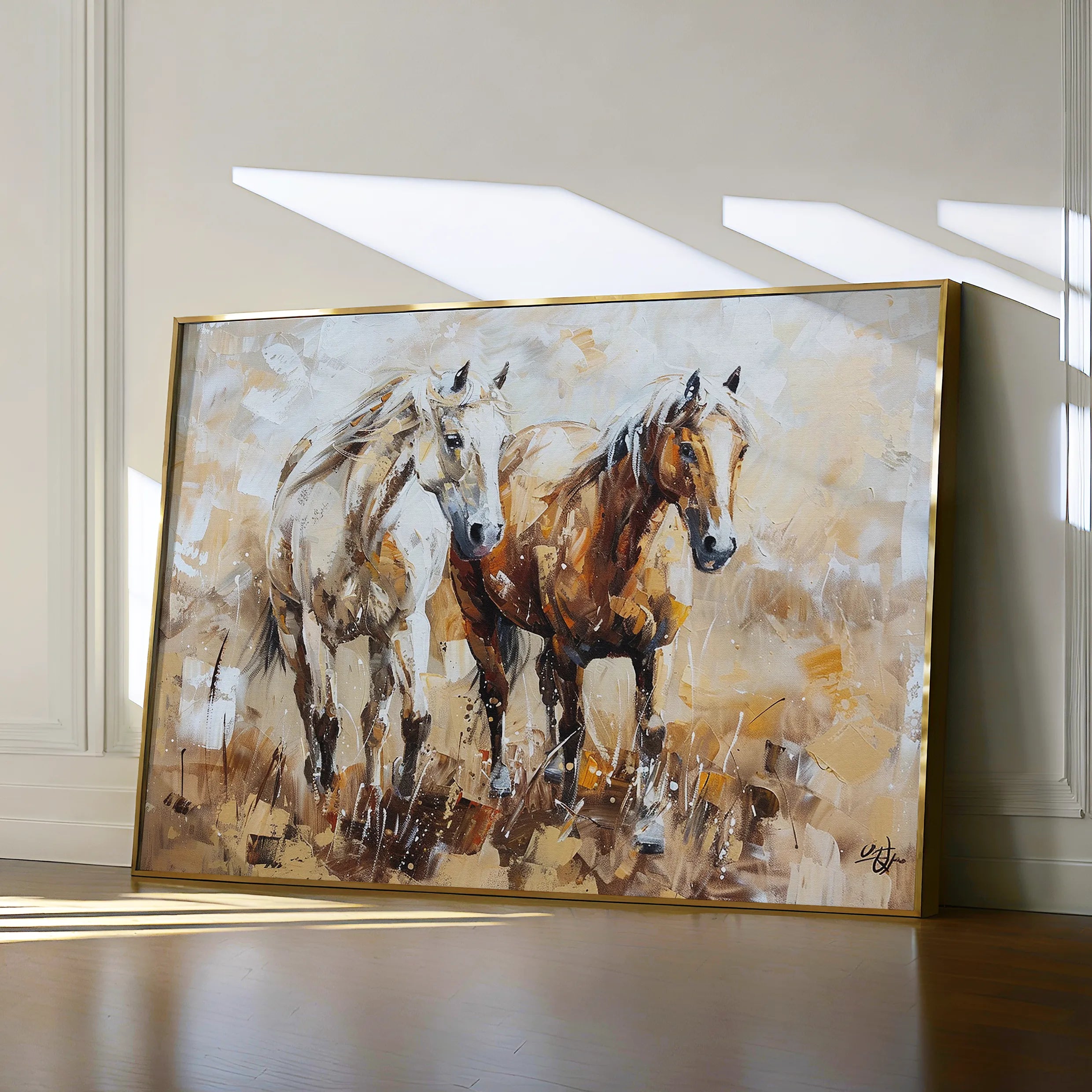 Horses 246 Canvas Art 60 x 40 cm / Black