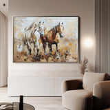 Horses 246 Canvas Art 60 x 40 cm / Black