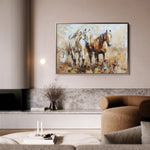 Horses 246 Canvas Art 60 x 40 cm / Black