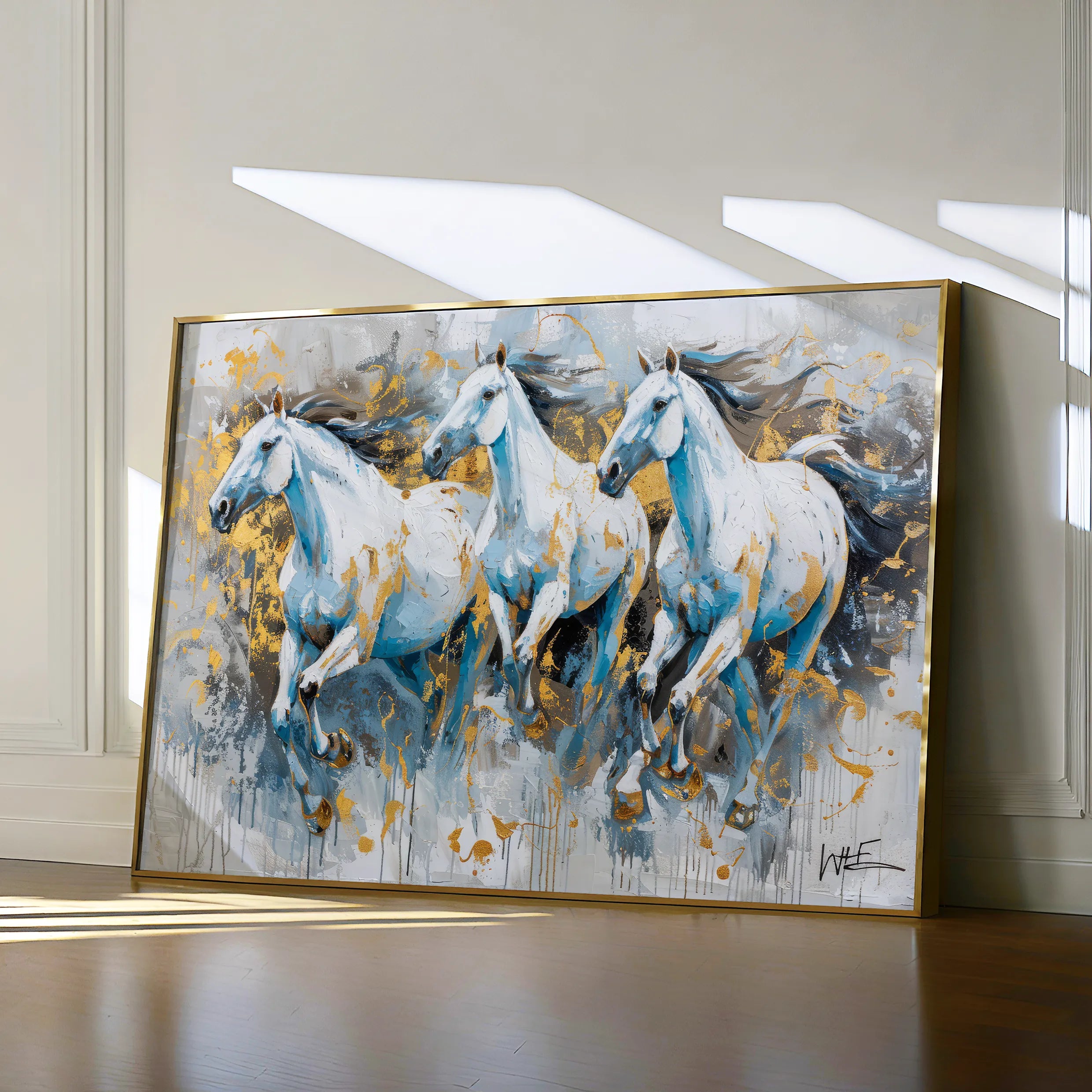 Horses 248 Canvas Art 60 x 40 cm / Black