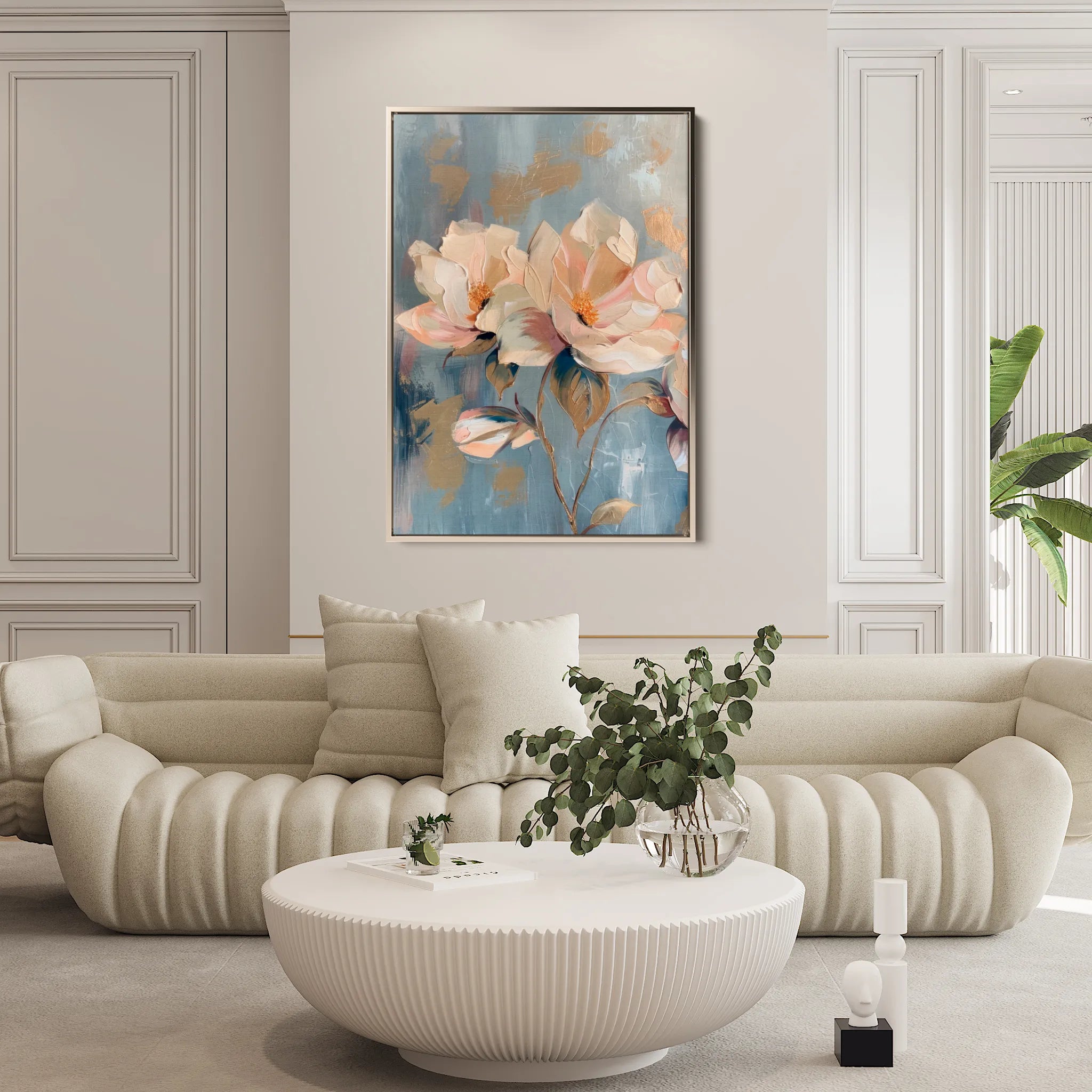 Floral 249 Canvas Art 60 x 40 cm / Black