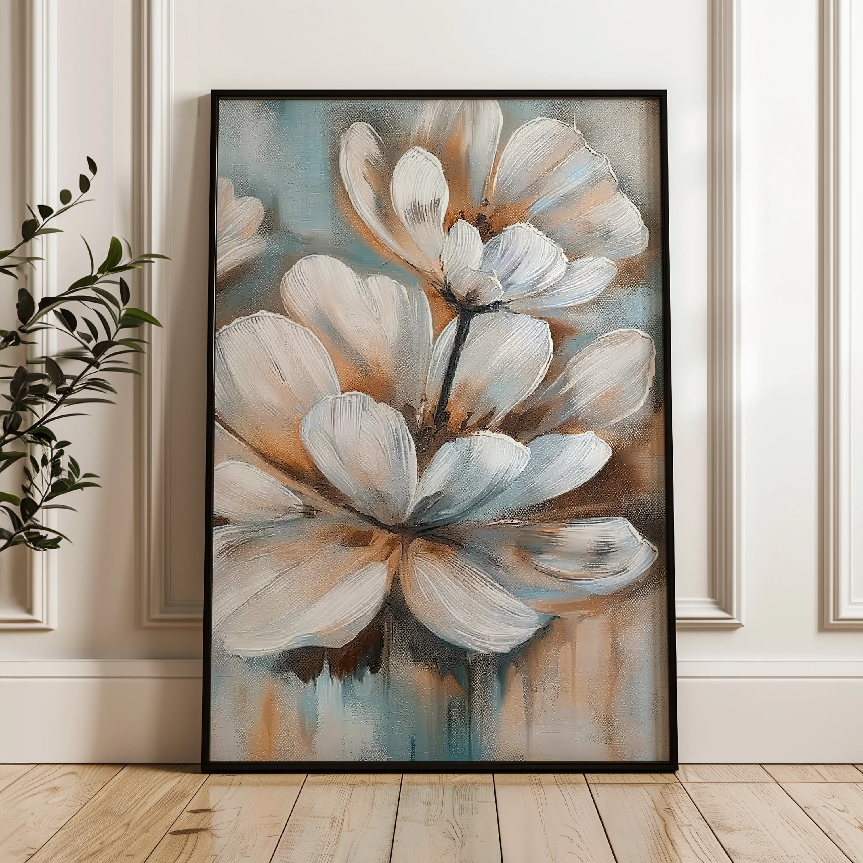Floral 251 Canvas Art 60 x 40 cm / Black