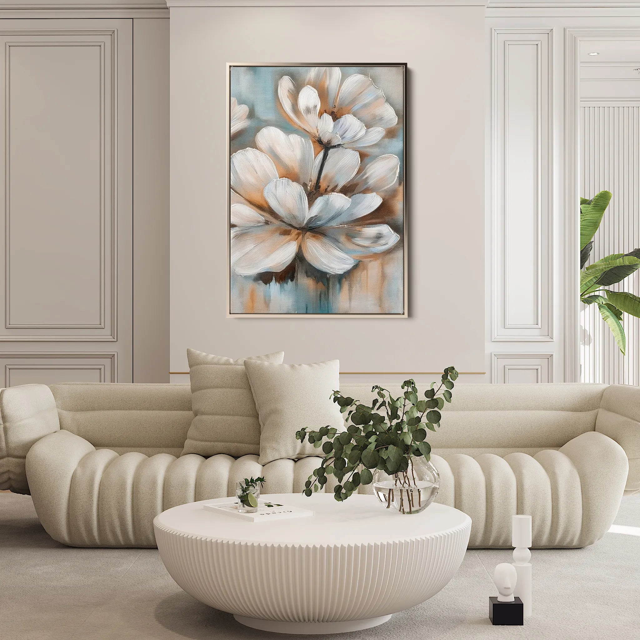 Floral 251 Canvas Art 60 x 40 cm / Black