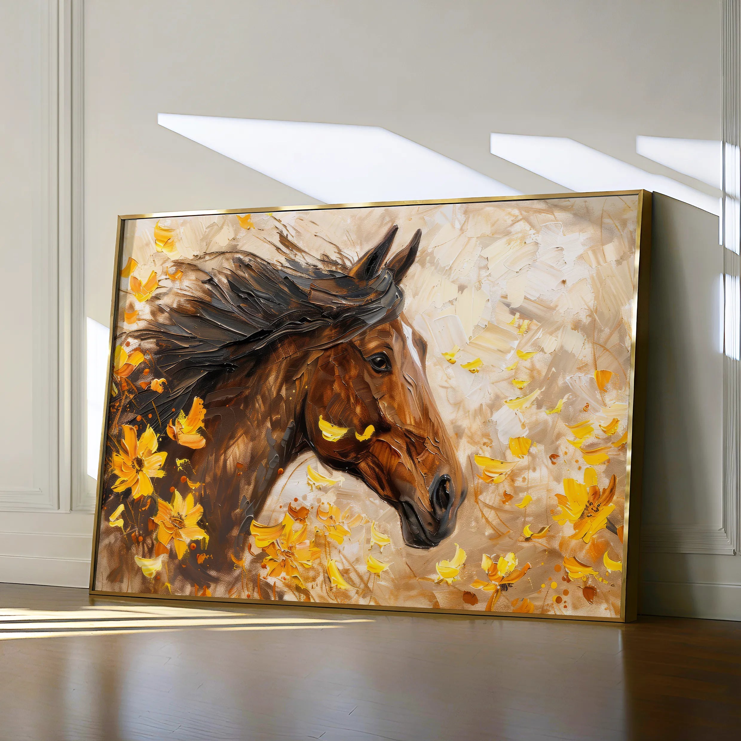 Horses 251 Canvas Art 60 x 40 cm / Black
