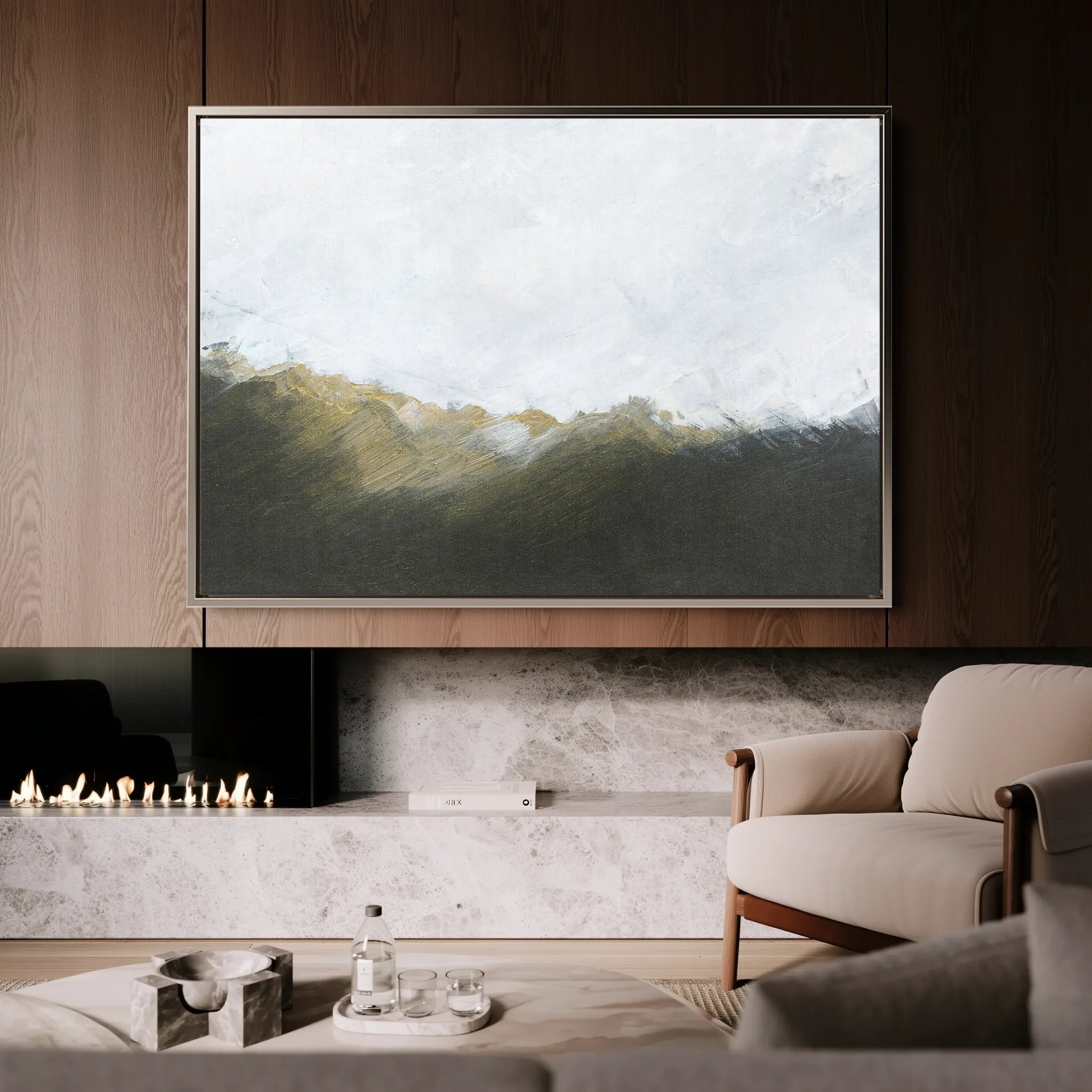 Abstract 252 Canvas Art 60 x 40 cm / Black