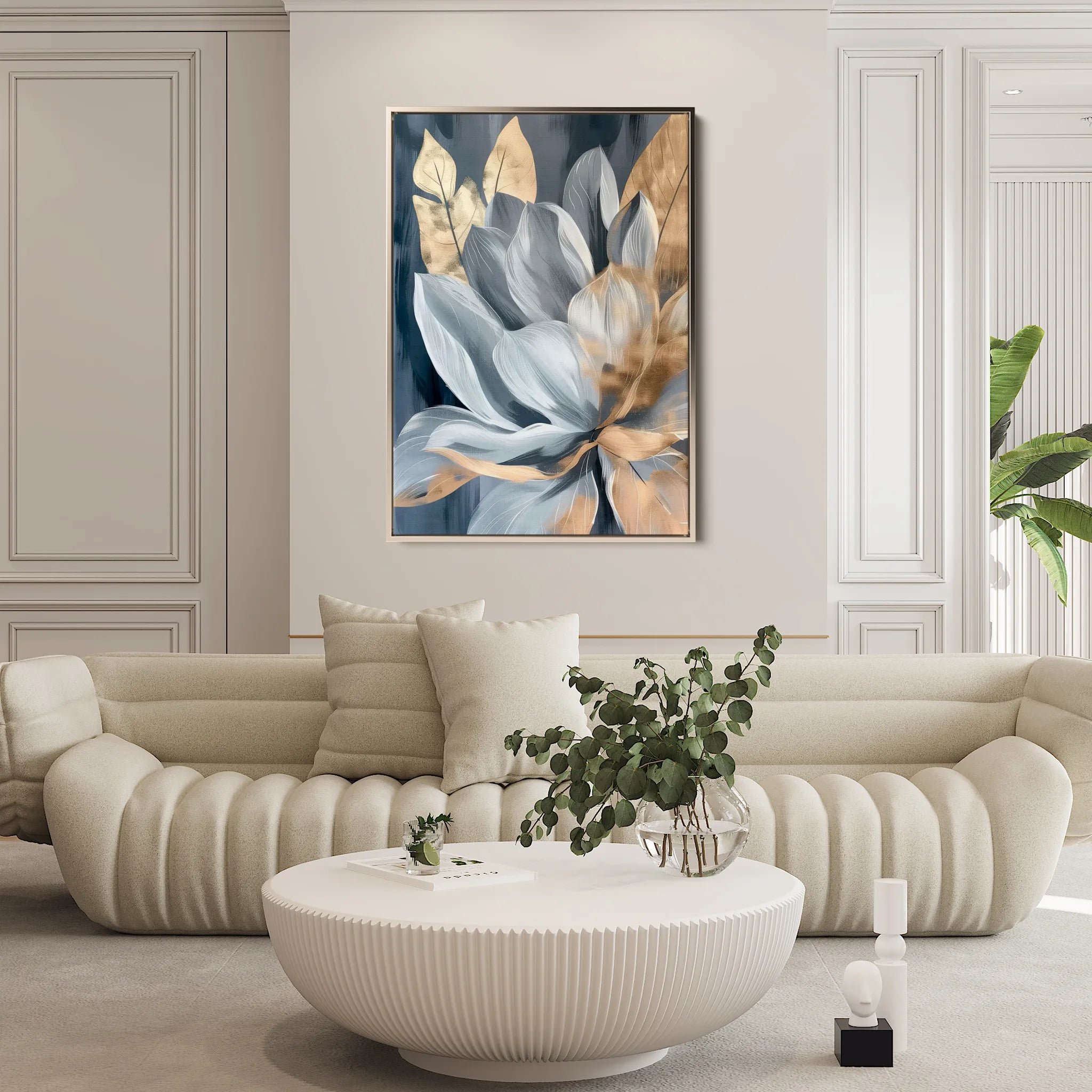 Floral 252 Canvas Art 60 x 40 cm / Black
