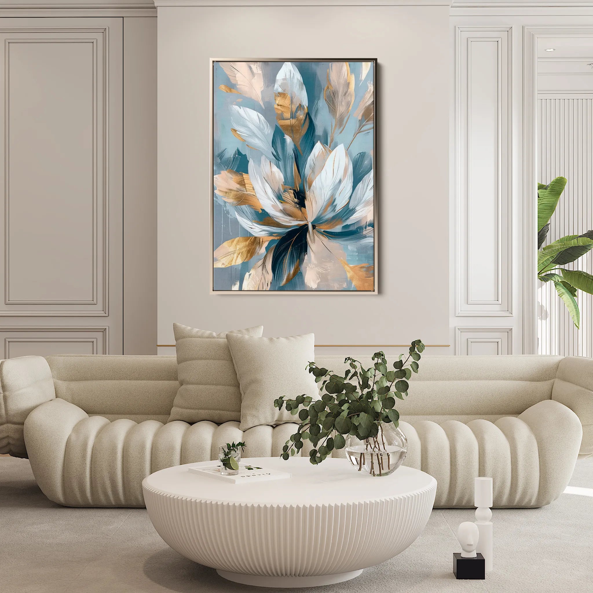 Floral 253 Canvas Art 60 x 40 cm / Black