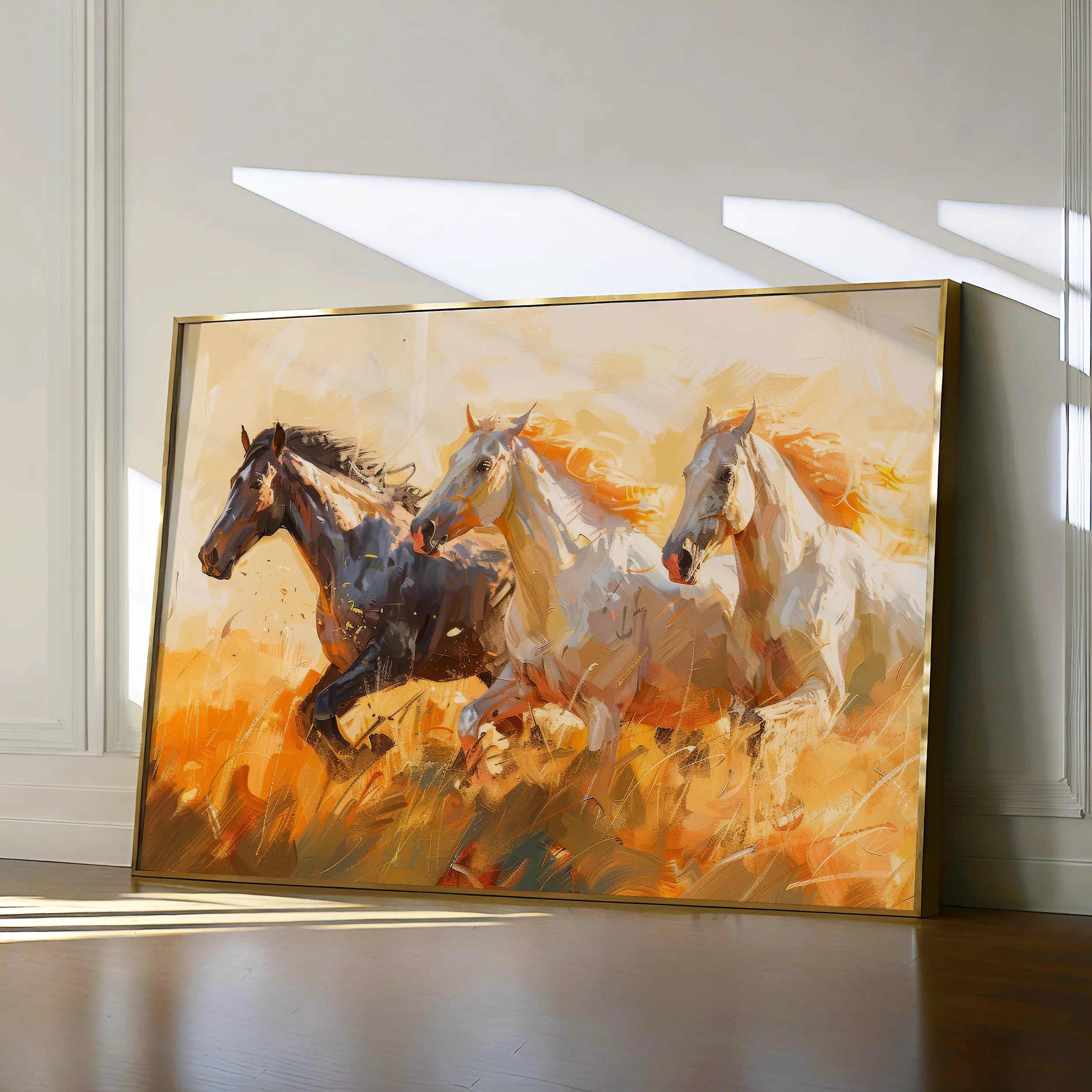 Horses 253 Canvas Art 60 x 40 cm / Black