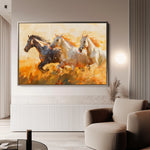 Horses 253 Canvas Art 60 x 40 cm / Black