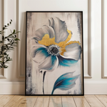Floral 254 Canvas Art 60 x 40 cm / Black