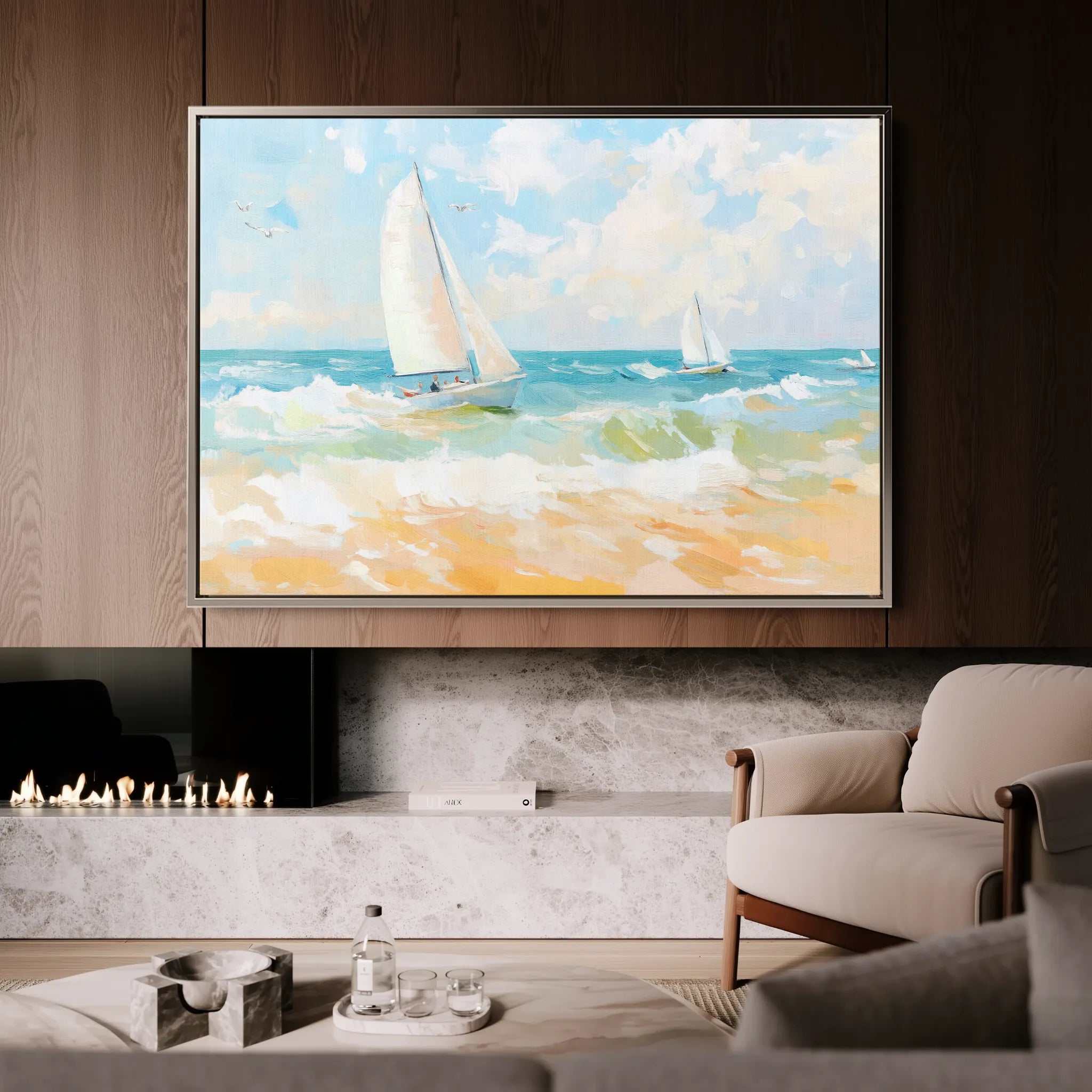 Landscape 254 Canvas Art 60 x 40 cm / Black