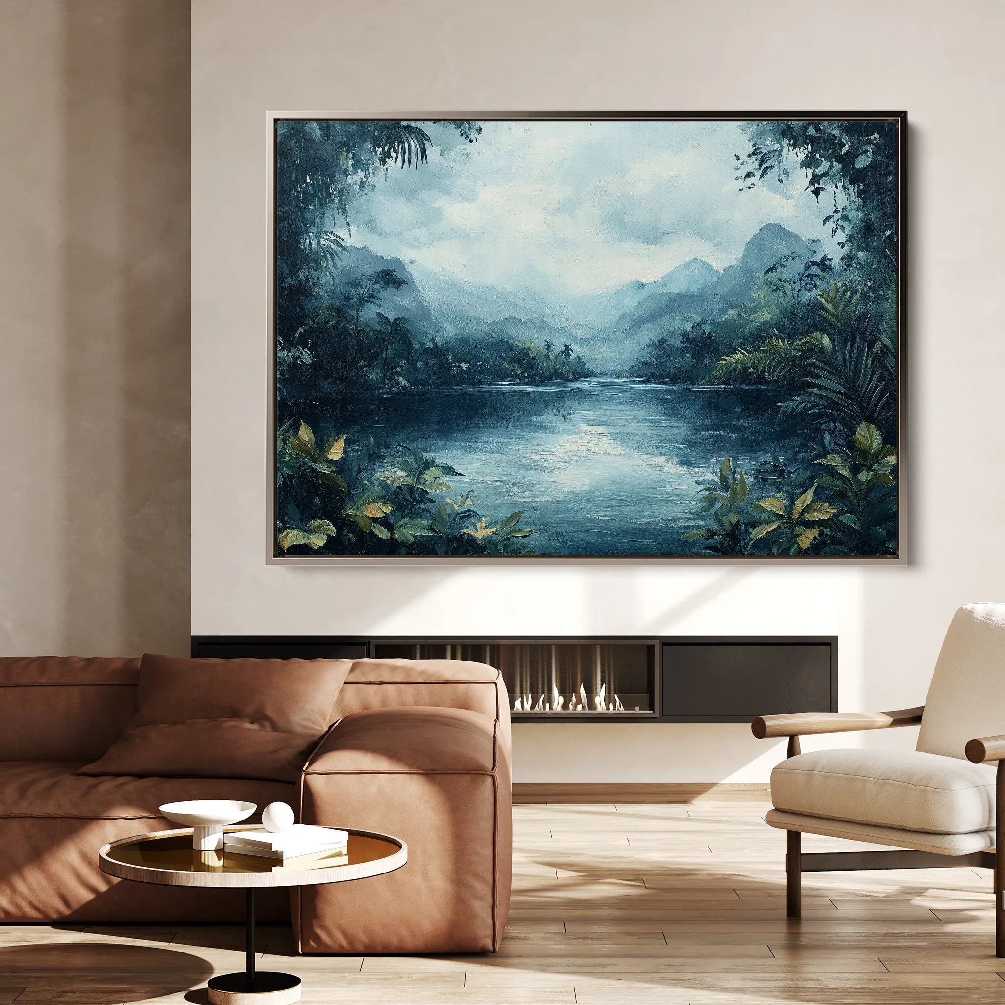Landscape 255 Canvas Art 60 x 40 cm / Black