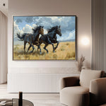 Horses 257 Canvas Art 60 x 40 cm / Black
