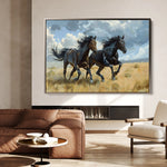 Horses 257 Canvas Art 60 x 40 cm / Black
