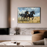 Horses 257 Canvas Art 60 x 40 cm / Black