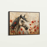 Horses 258 Canvas Art 60 x 40 cm / Black