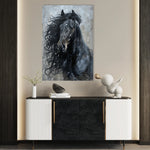 Horses 260 Canvas Art 60 x 40 cm / Black